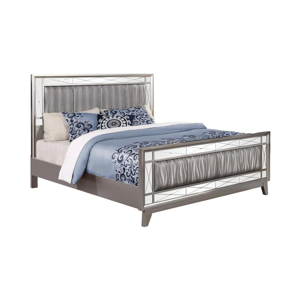 Leighton - Eastern King Bed - Pearl Silver - Image 3