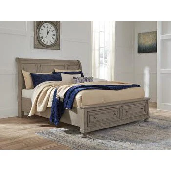 Lettner - Light Gray - King/cal King Storage Ftbd
