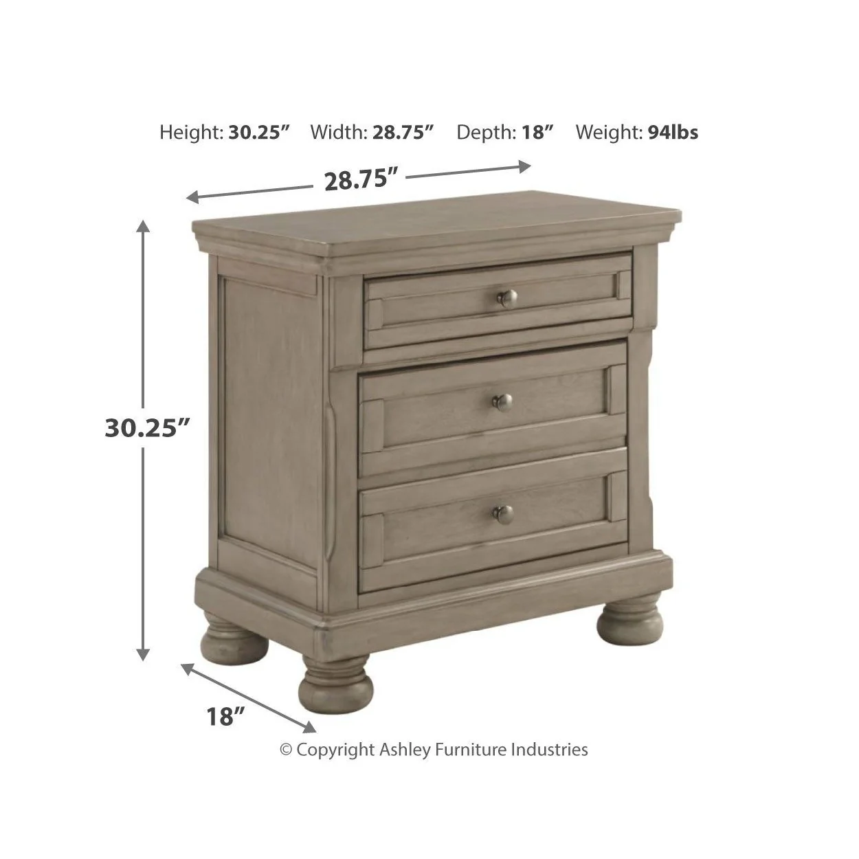 Ashley Lettner Two Drawer Night Stand in  Light Gray - Image 9