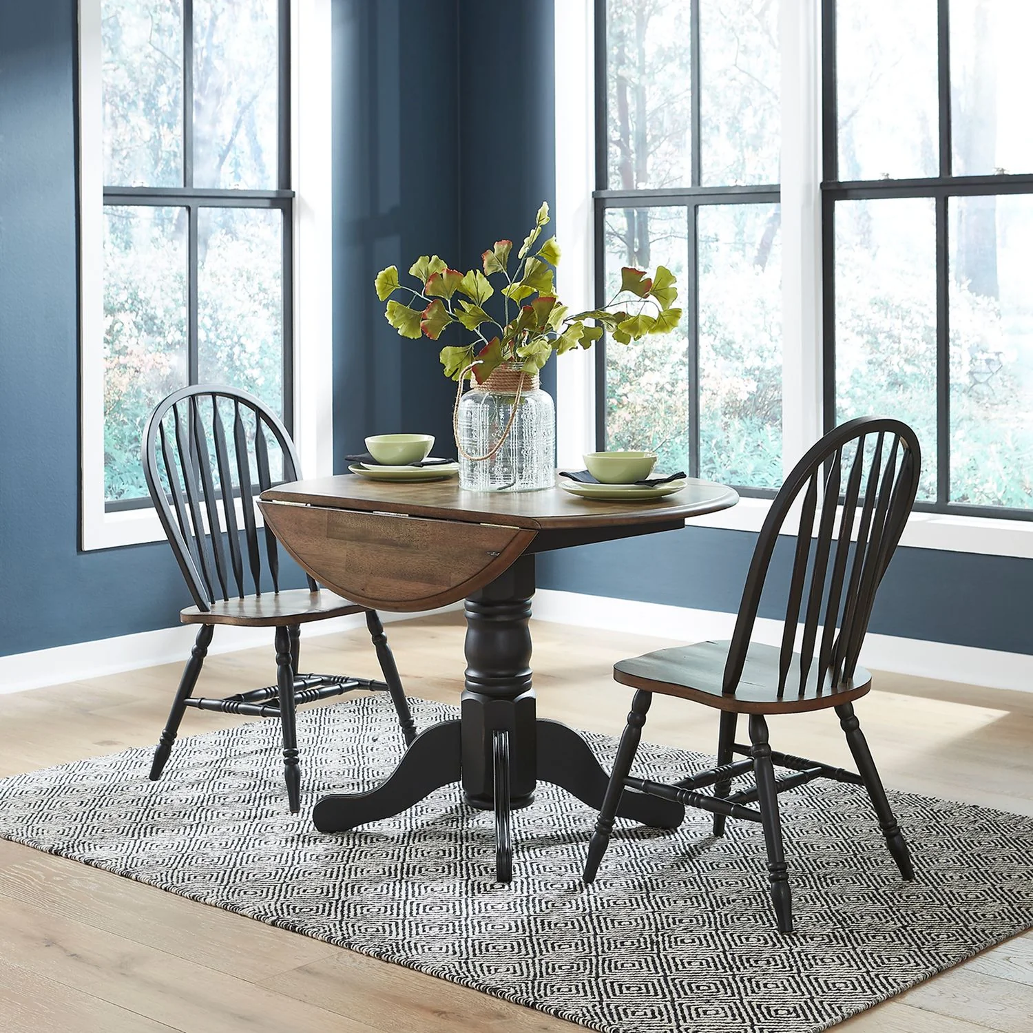 Liberty Carolina Crossing Drop Leaf Table (Top & Pedestal) & 2 Chairs - Image 2
