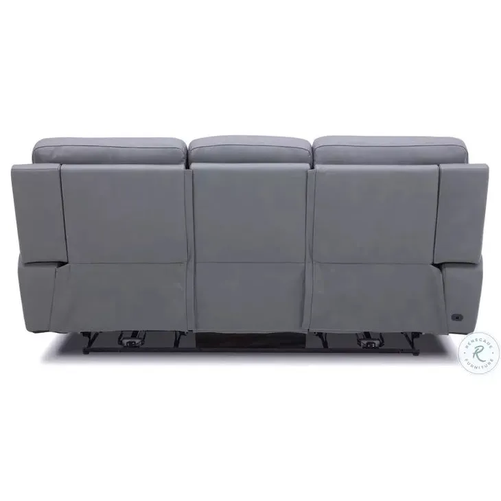 Liberty Cooper Power Reclining Sofa in Blue Gray Leather - Image 5