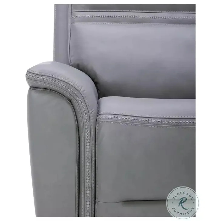 Liberty Cooper Power Reclining Sofa in Blue Gray Leather - Image 7