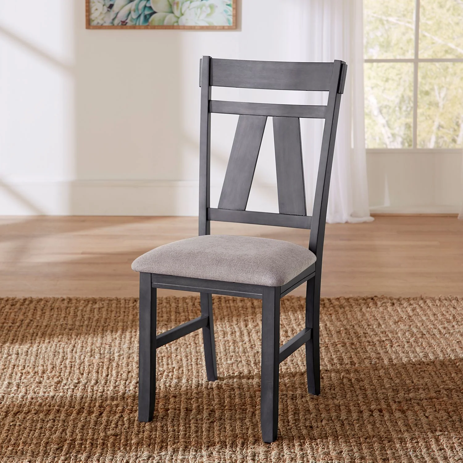 Liberty Furniture Lawson Splat Back Side Chair in Grey - Image 2