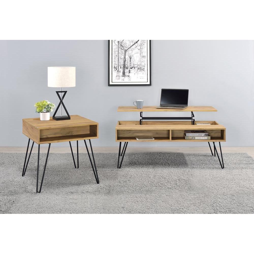Lift Top Storage Coffee Table - Light Brown - Image 6