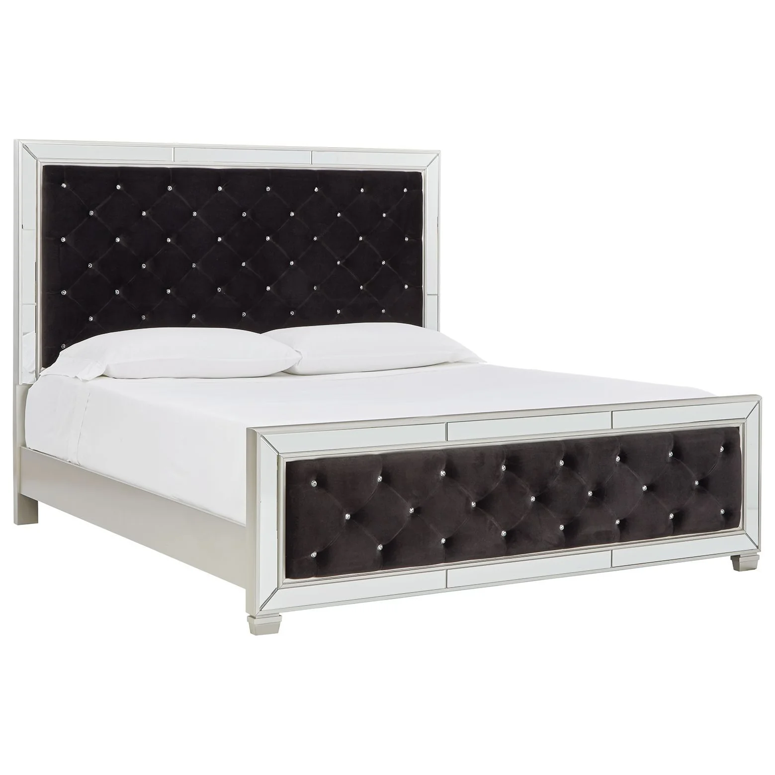 Lindenfield - Black/silver - California King Upholstered Bed - Image 2