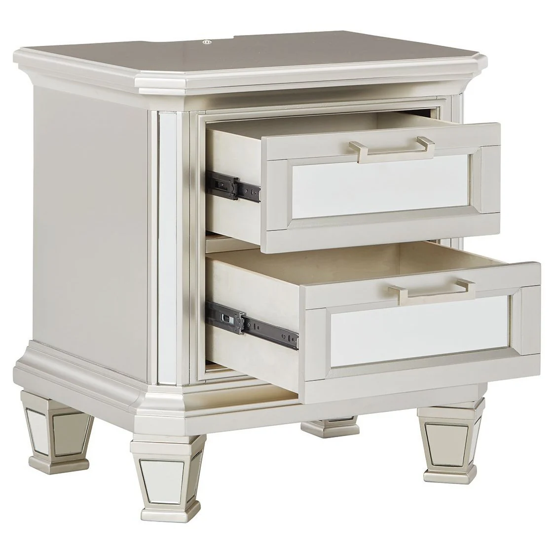 Lindenfield - Silver - Two Drawer Night Stand - Image 3