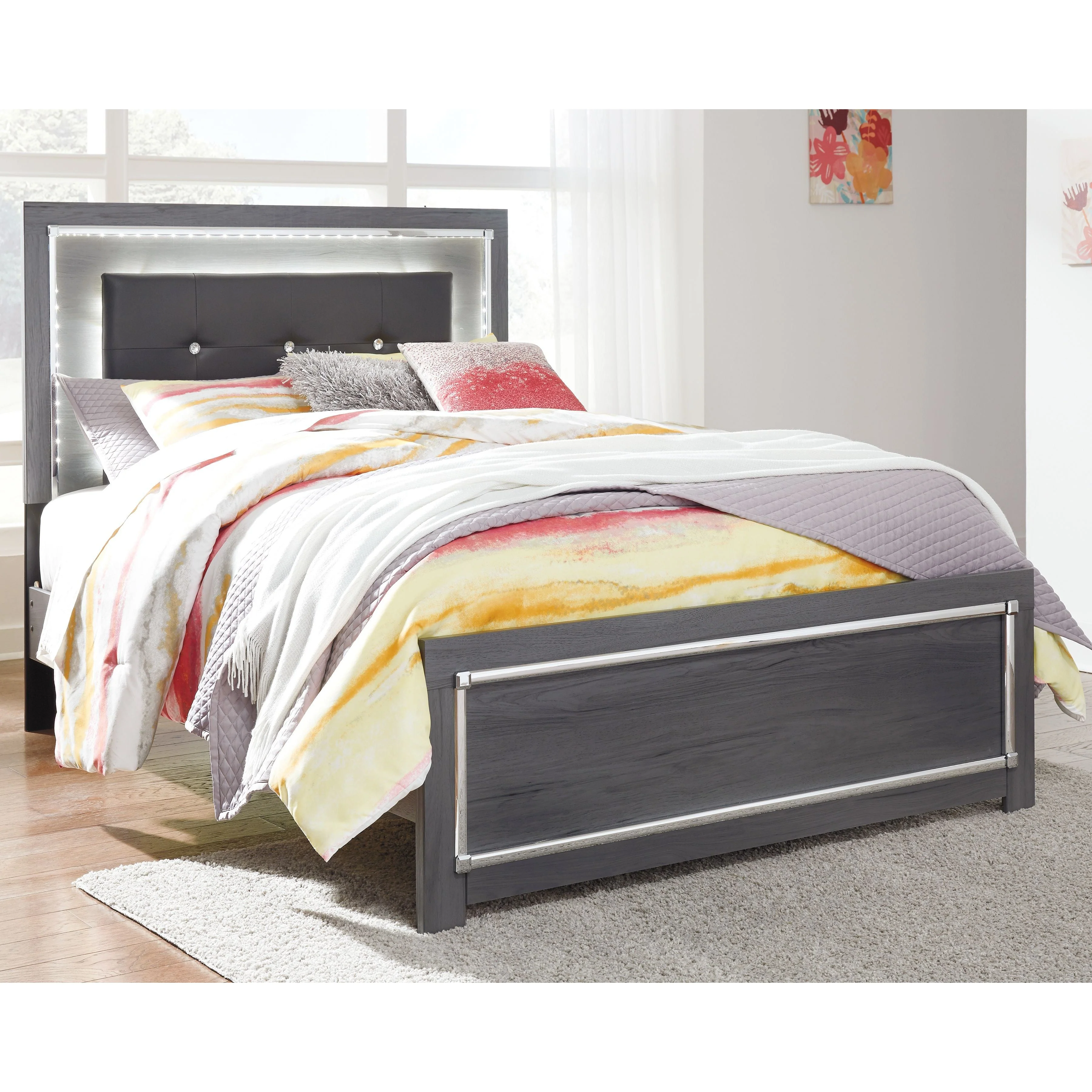 Lodanna - Gray - Full Panel Bed