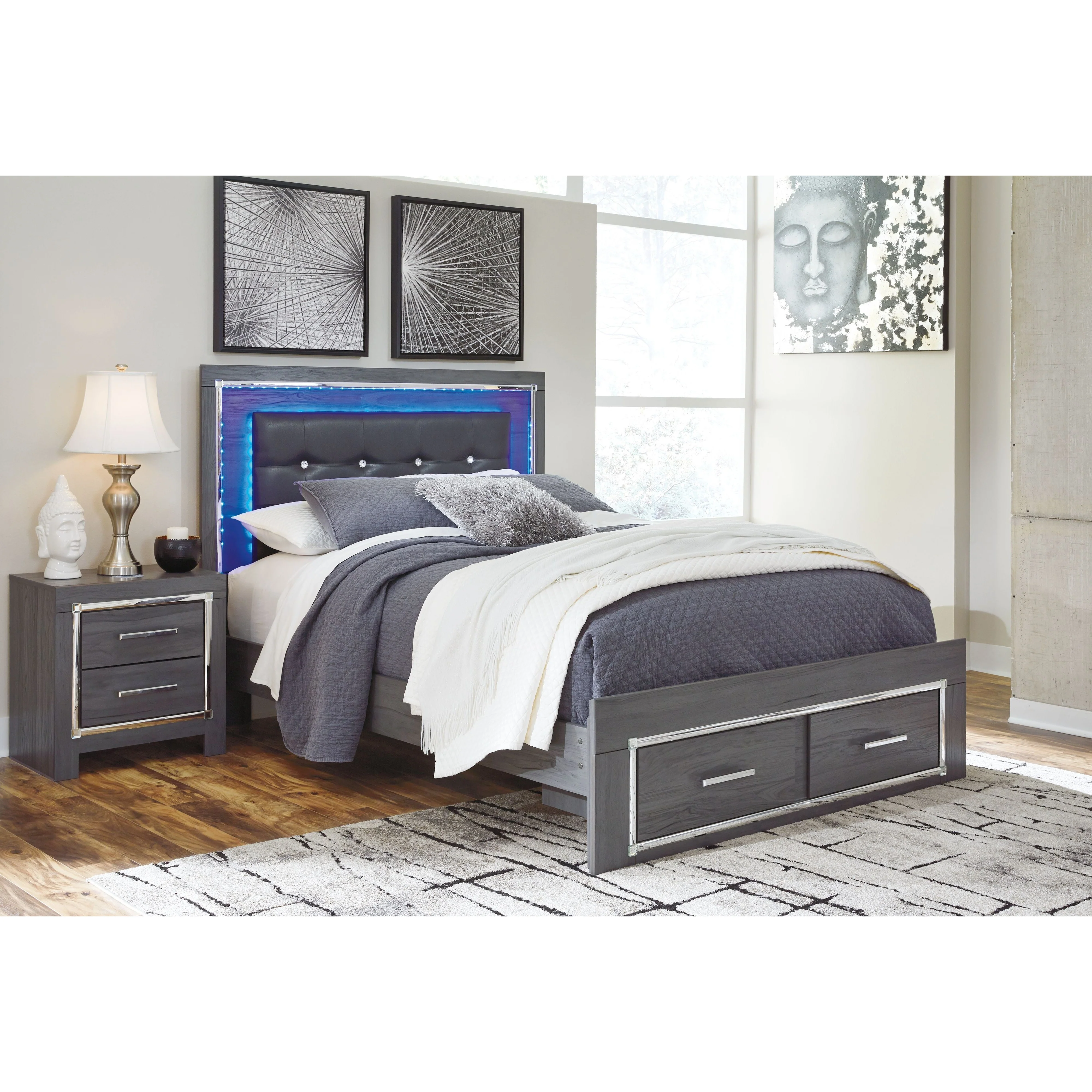 Lodanna - Gray - Queen Panel Bed - Image 2