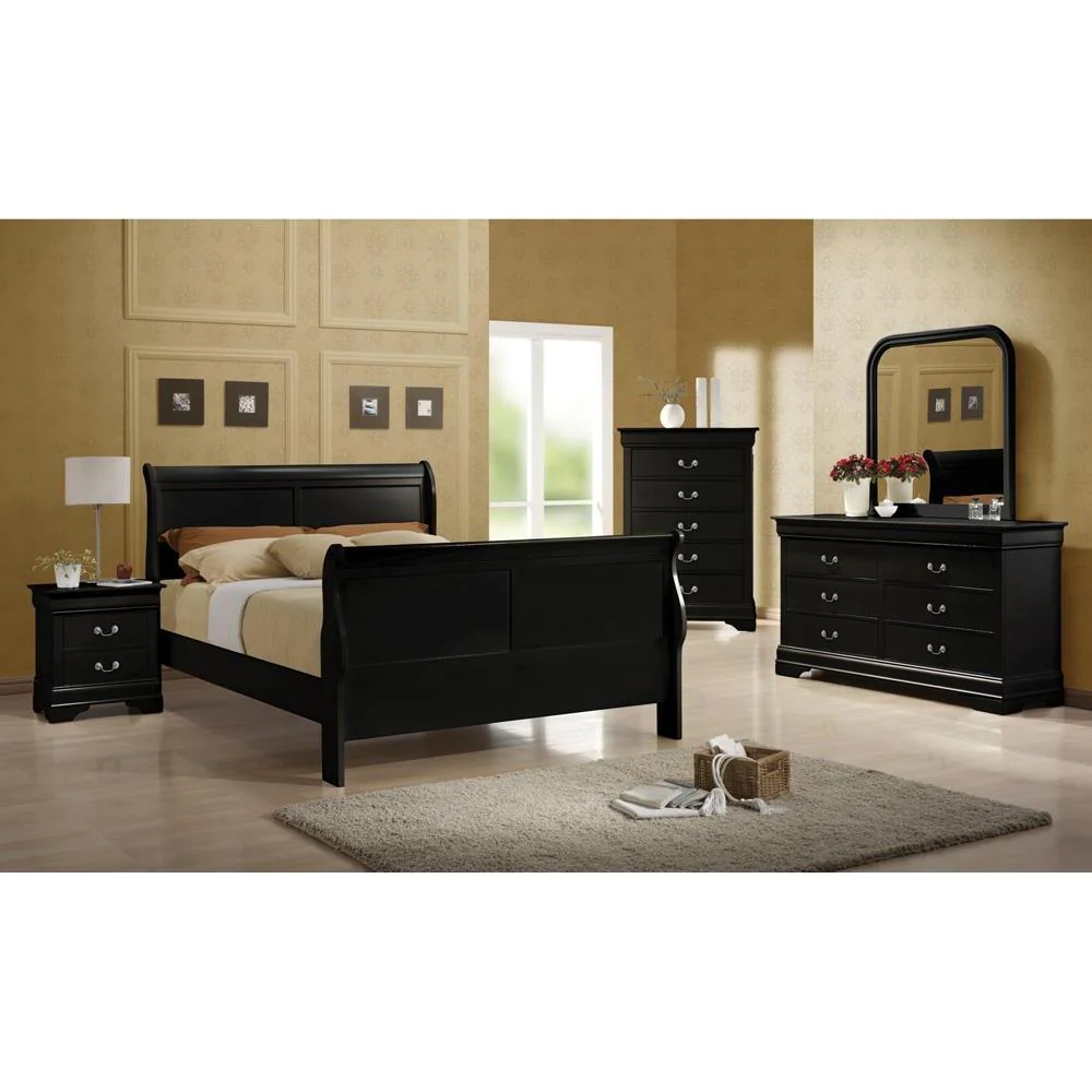 Louis Philippe - Full Bed - Black - Image 2