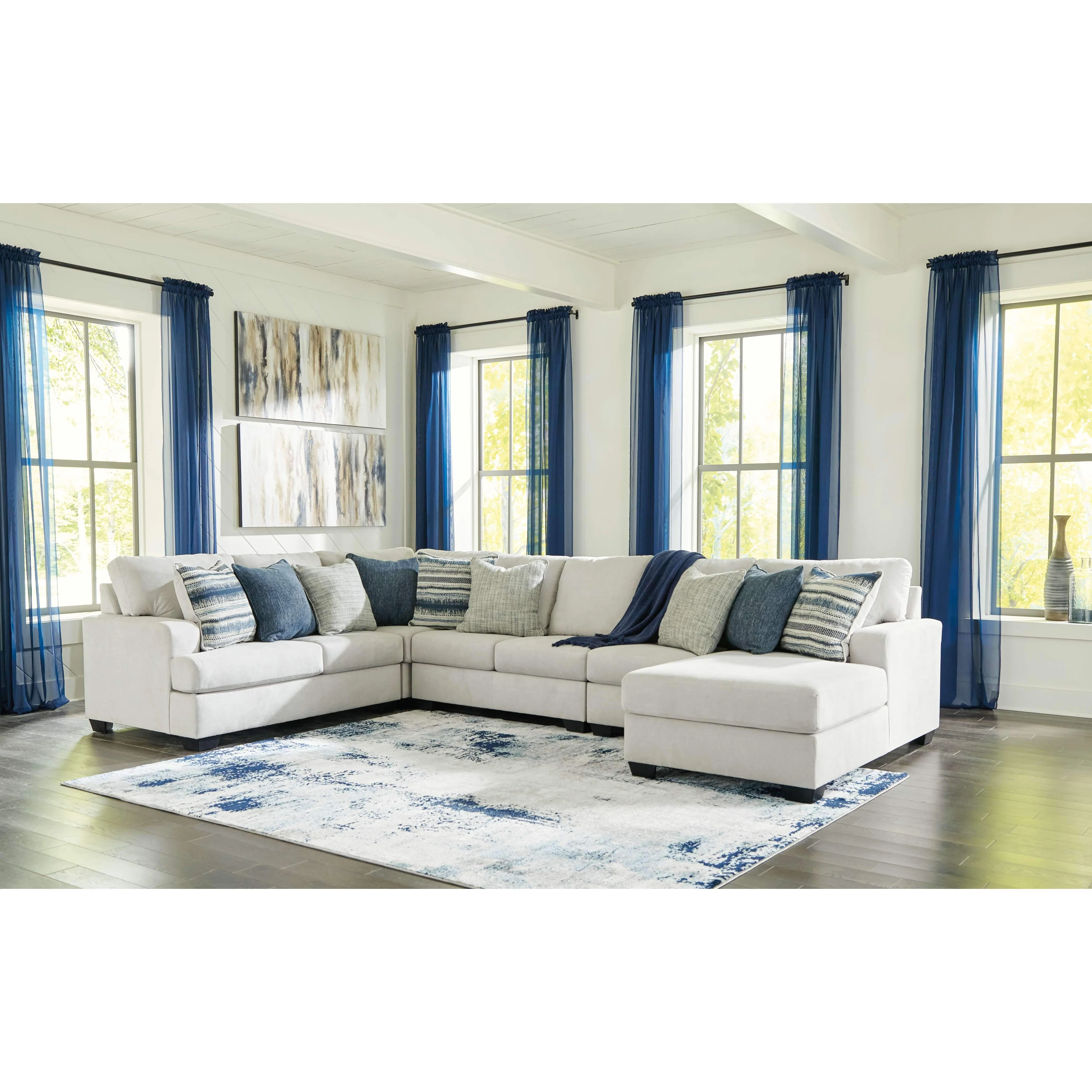 Lowder - Stone - Left Arm Facing Loveseat 5 Pc Sectional - Image 11