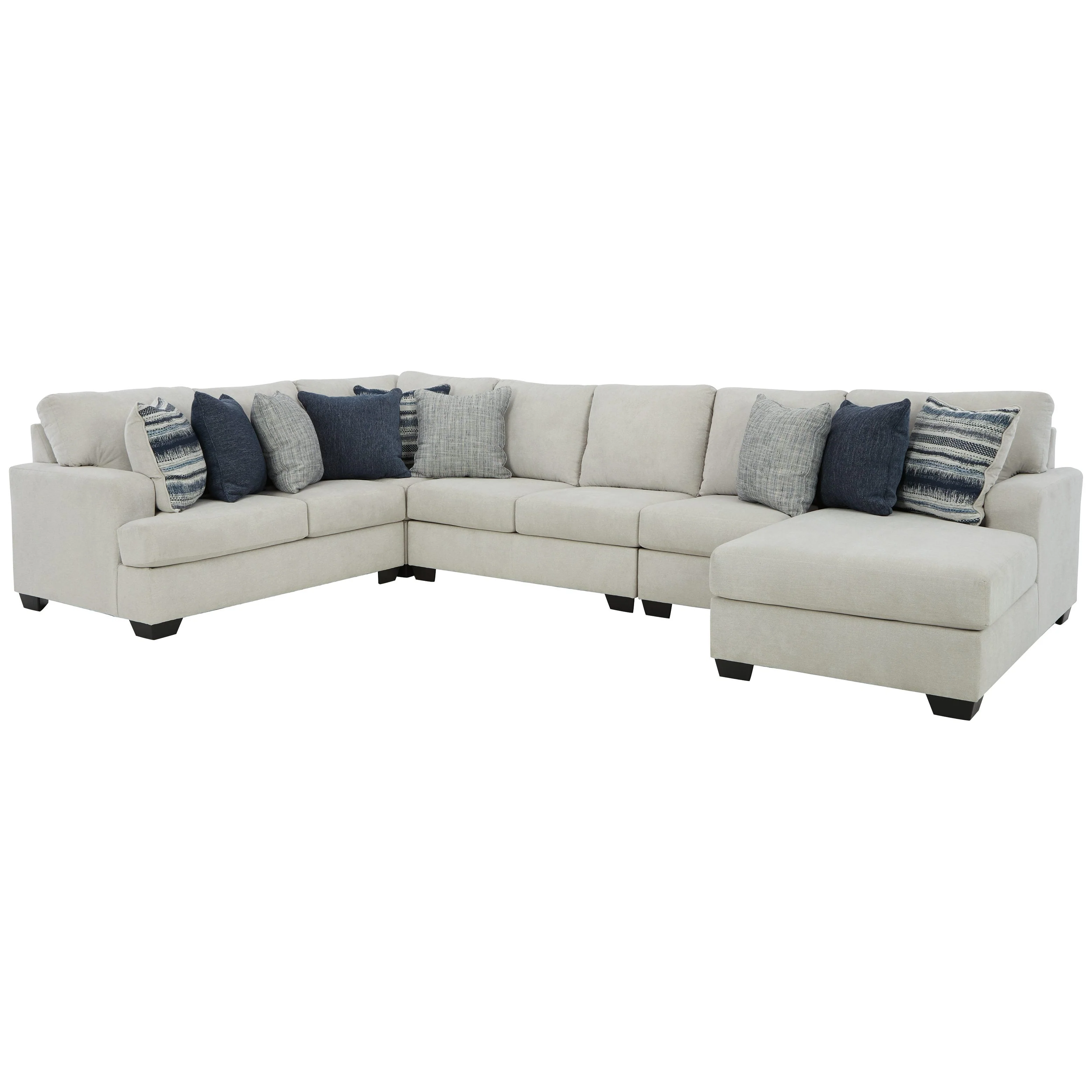 Lowder - Stone - Left Arm Facing Loveseat 5 Pc Sectional - Image 7