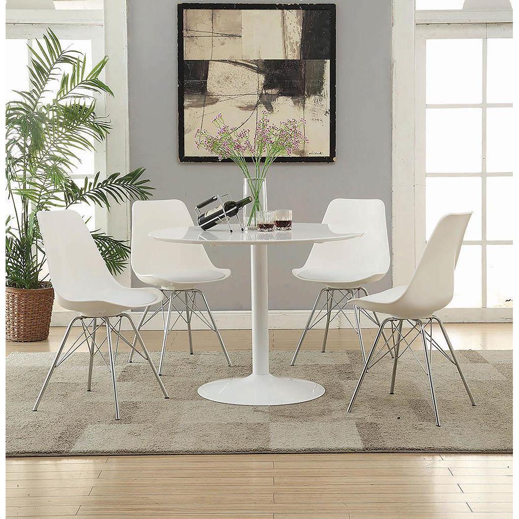 Lowry - Round Dining Table - White - Image 8