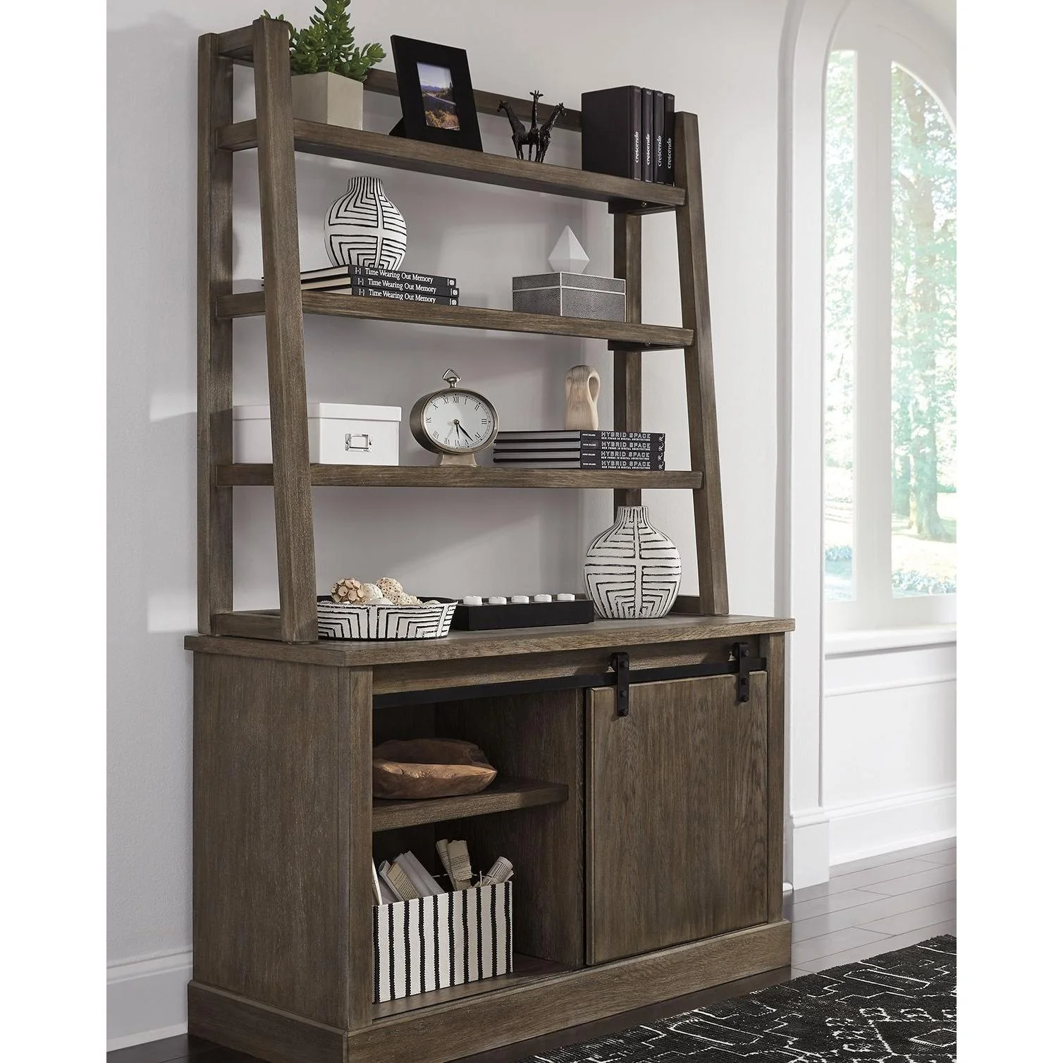 Luxenford - Grayish Brown - Home Office Desk Hutch - Image 2
