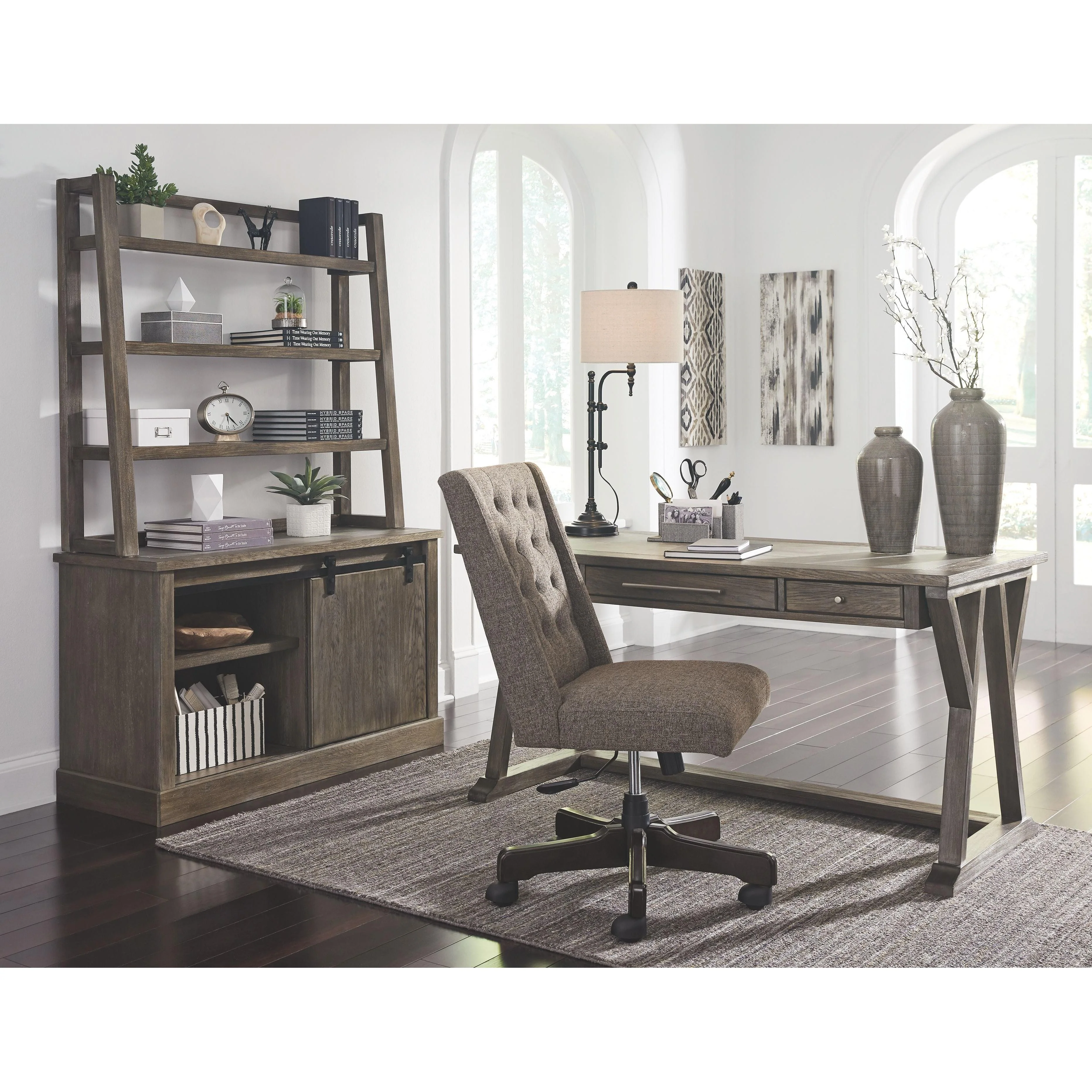 Luxenford - Grayish Brown - Home Office Large Leg Desk - Image 10