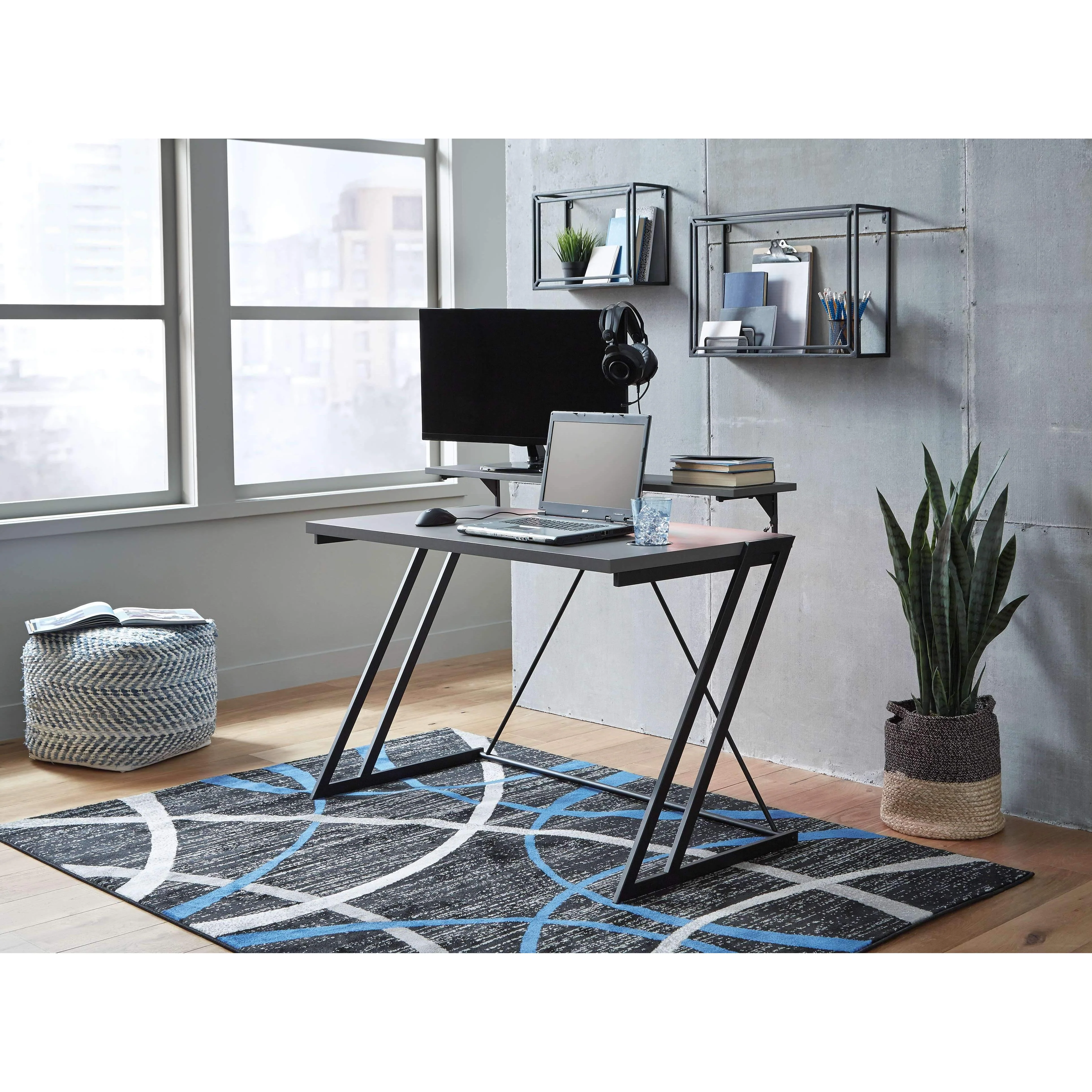 Lynxtyn - Black / Gray - Home Office Desk - Image 9