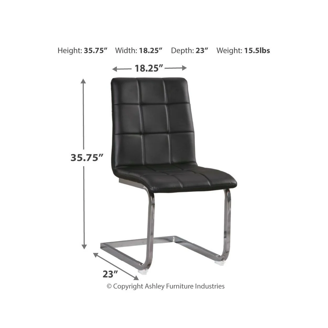 Madanere - Black/chrome Finish - Dining Chair (set Of 4) - Image 3