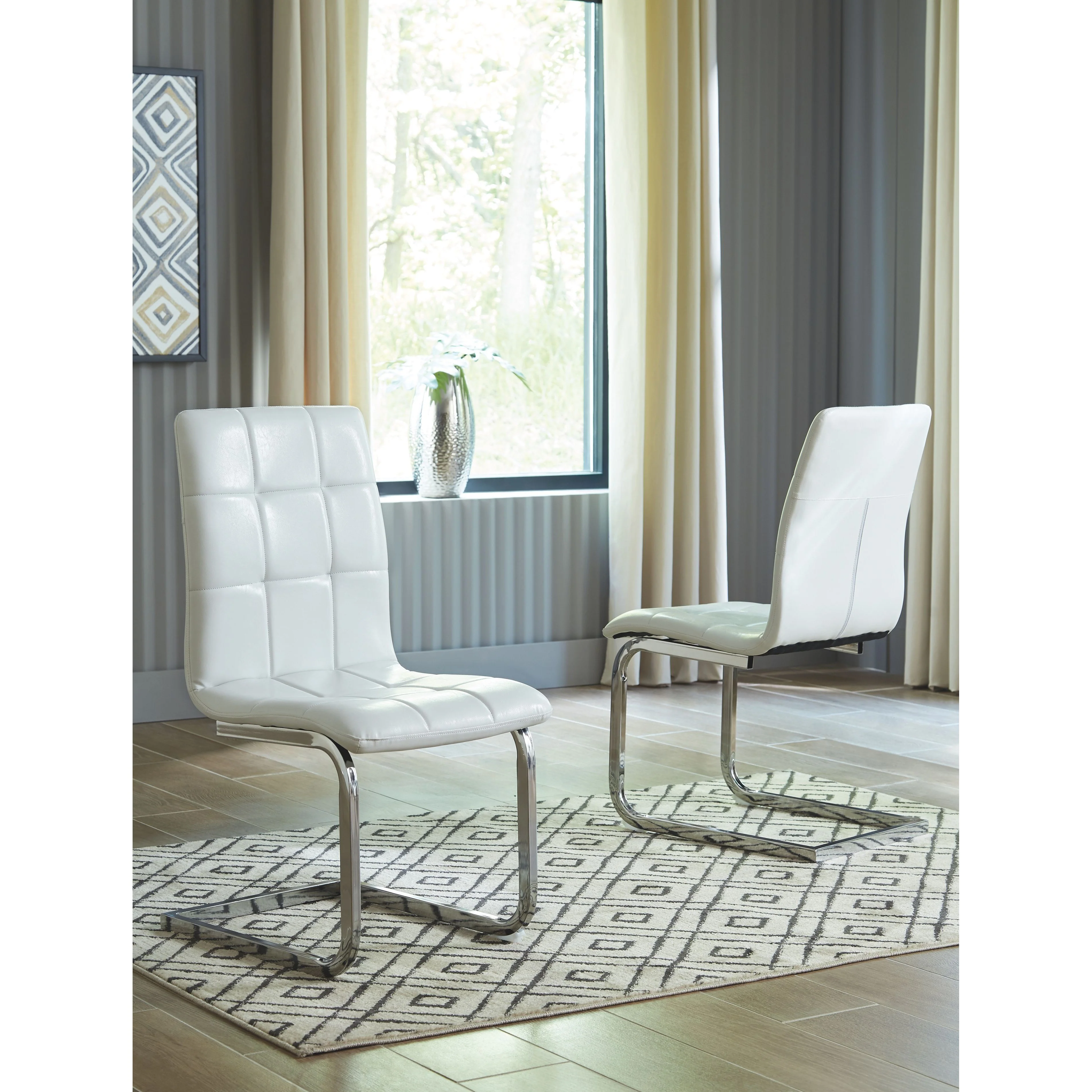Madanere - White/chrome Finish - Dining Chair (set Of 4) - Image 2