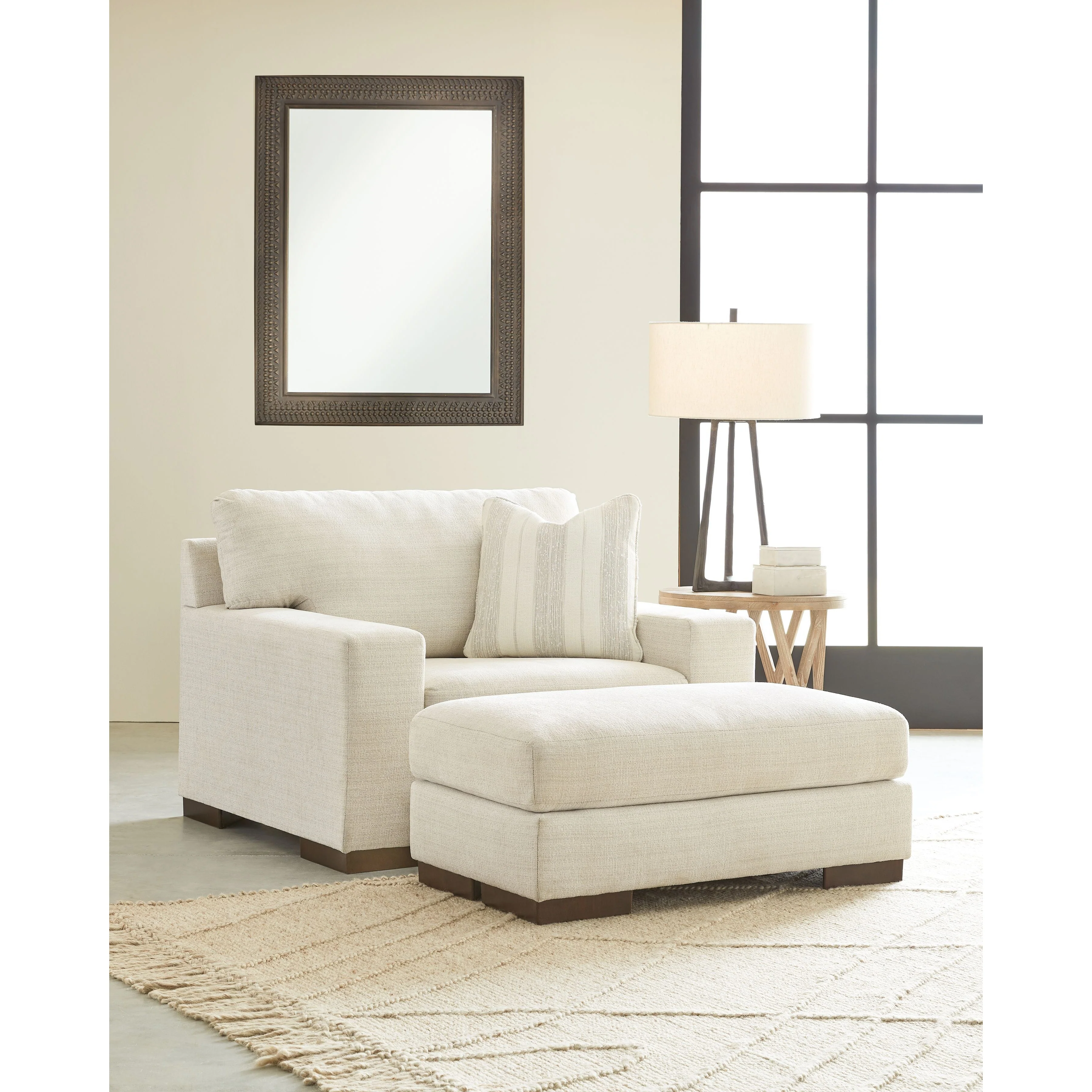 Maggie - Birch - 2 Pc. - Chair And A Half, Ottoman