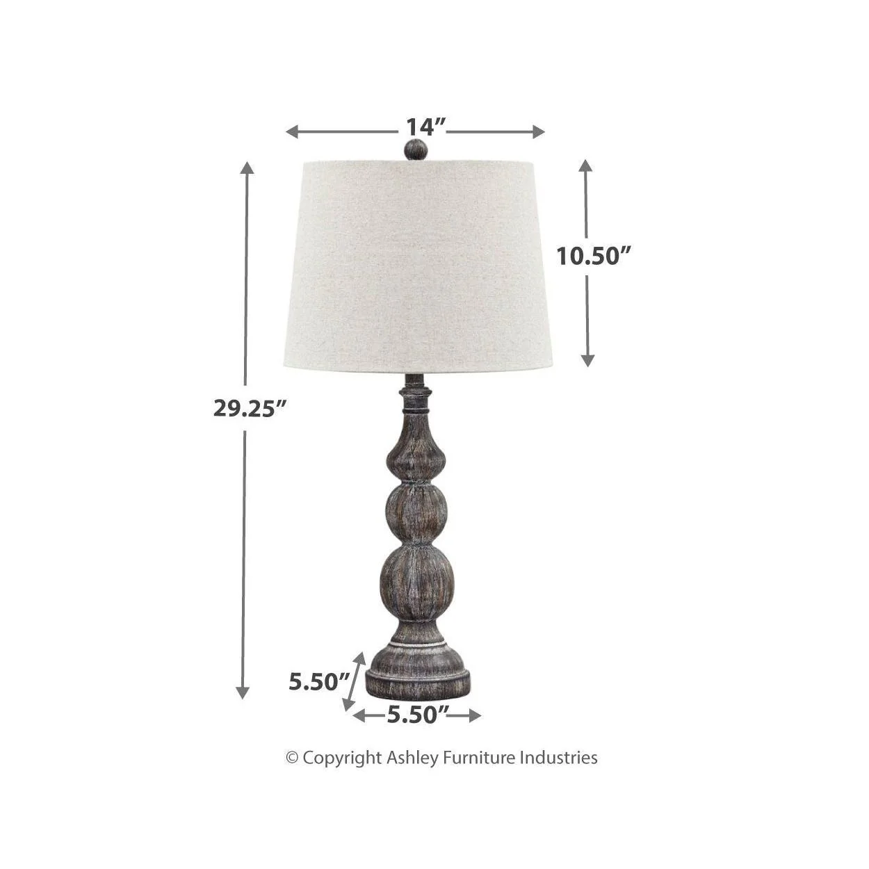 Mair - Antique Black - Poly Table Lamp (2/cn) - Image 4