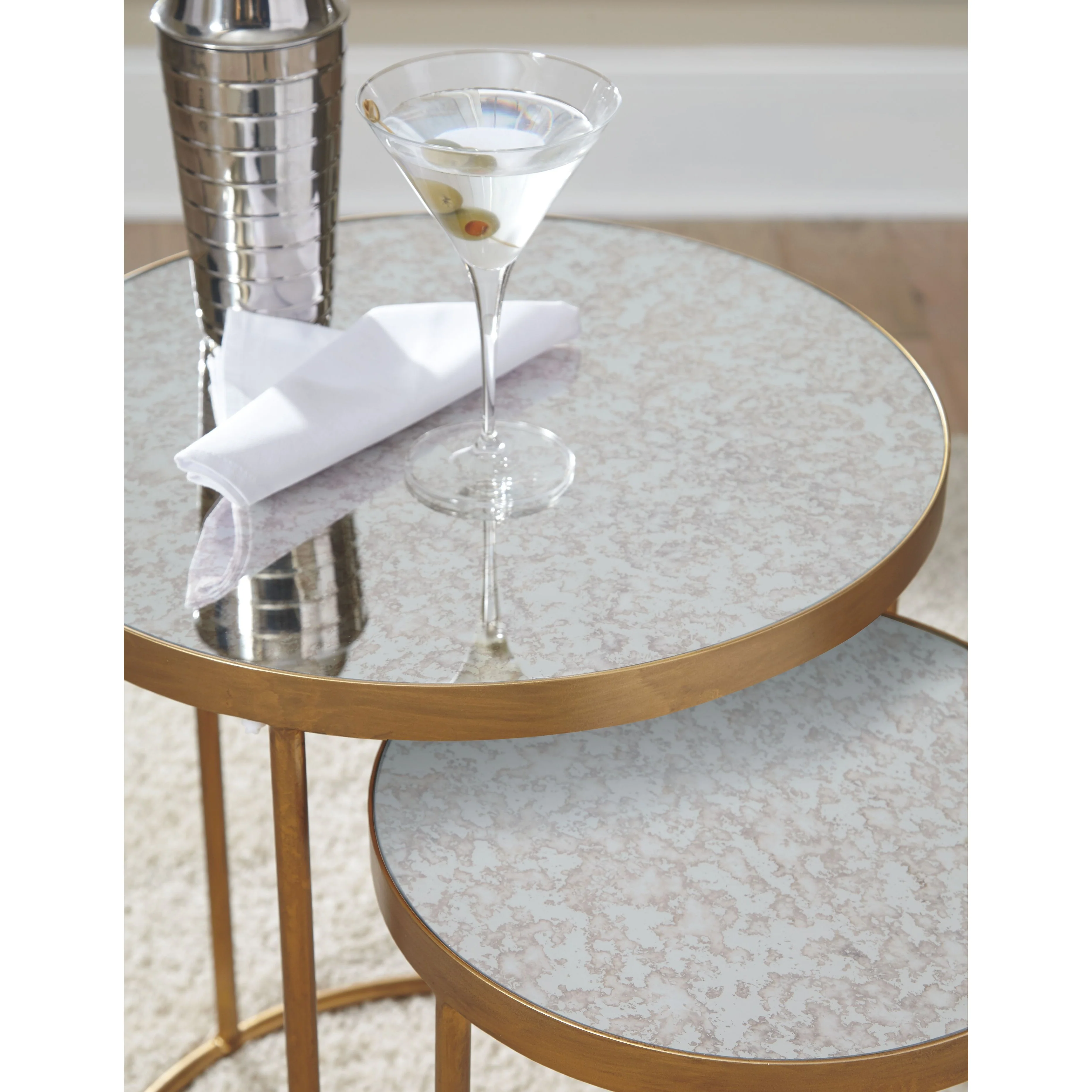 Majaci - Gold Finish/white - Accent Table Set (2/cn) - Image 3