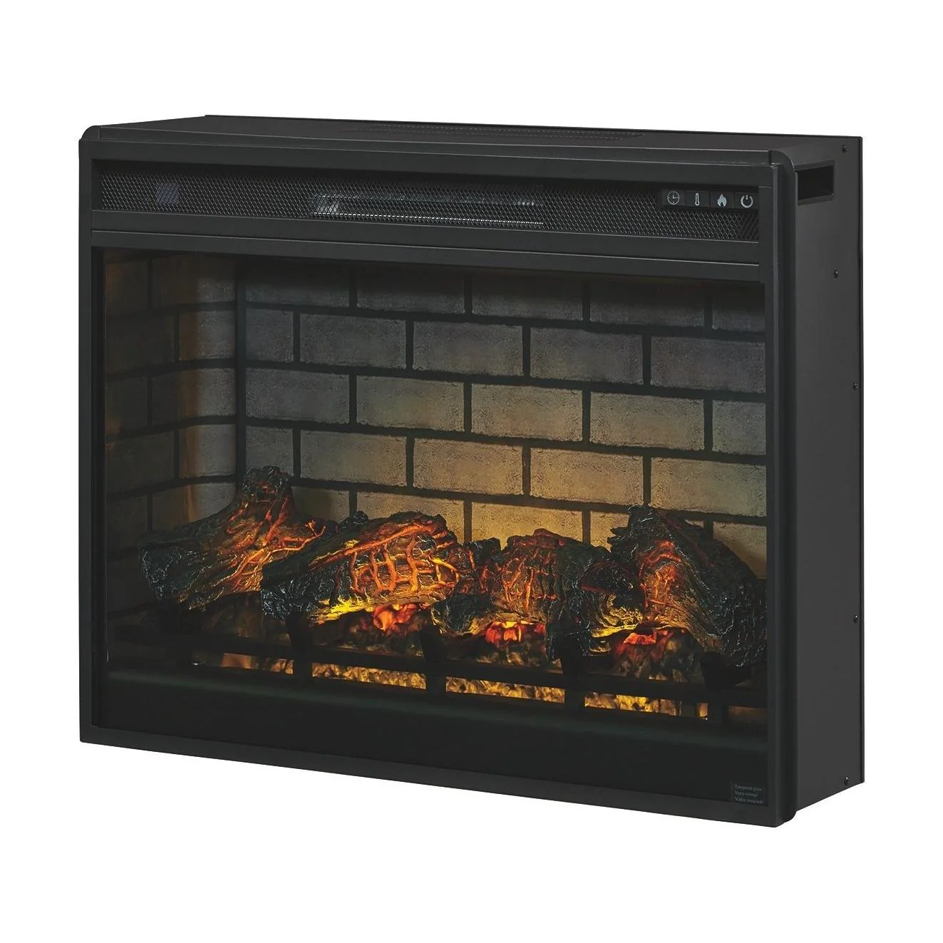 Mallacar - Black - 2 Pc. - 75" Tv Stand With Electric Infrared Fireplace Insert - Image 4