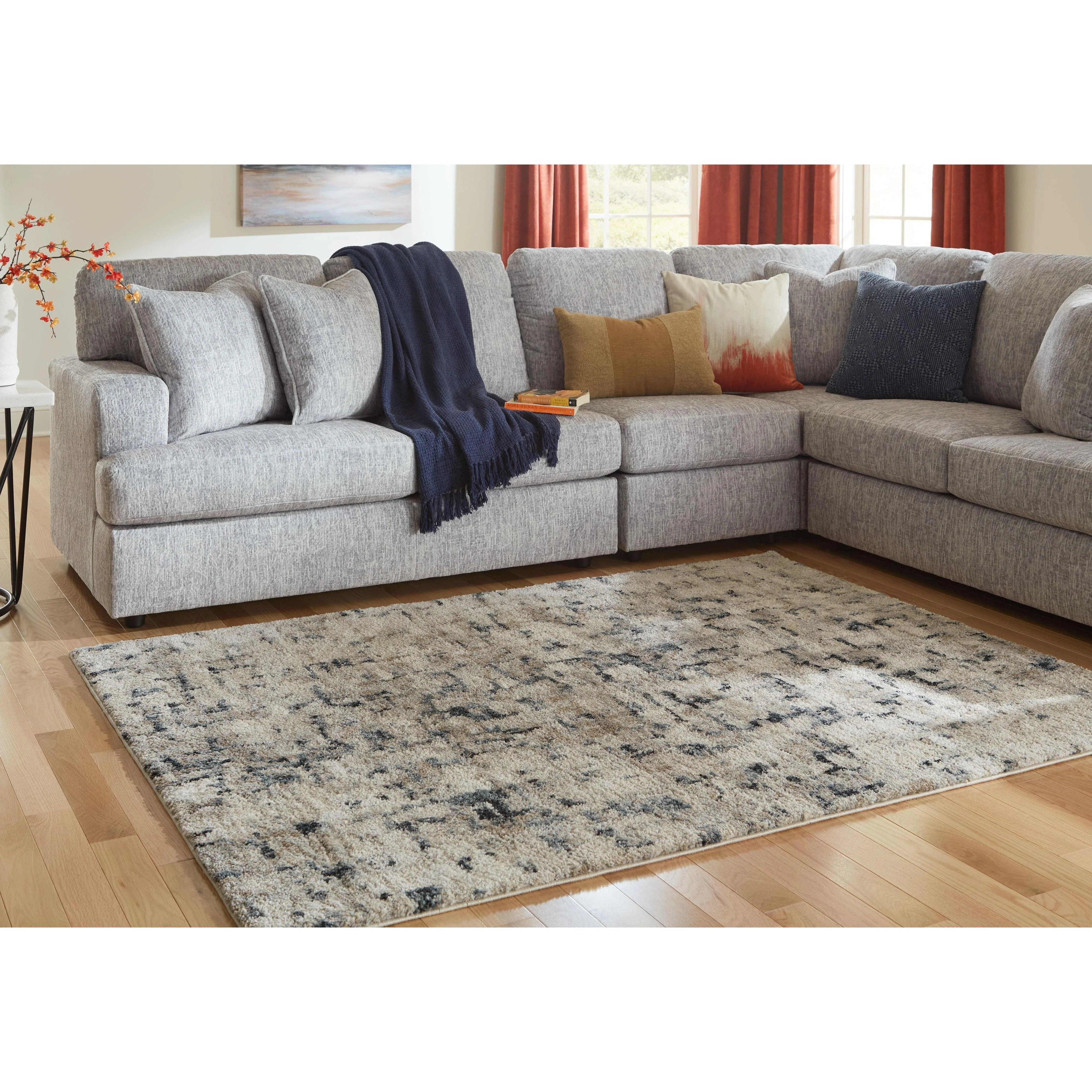 Mansville - White / Black / Gray - Medium Rug - Image 2