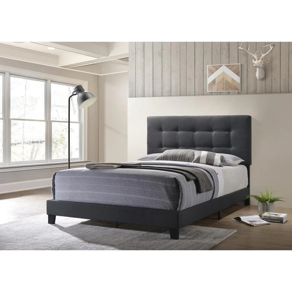 Mapes - Upholstered Bed - Gray - Eastern King Bed