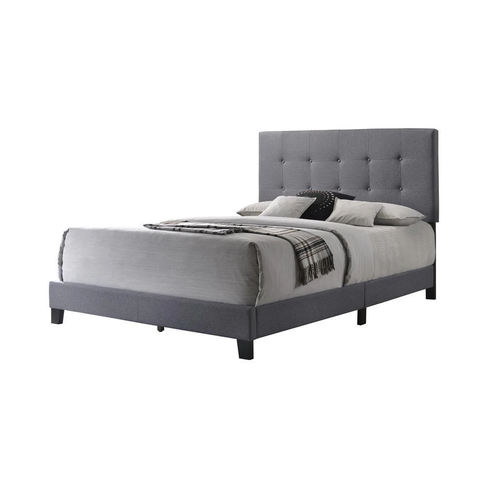 Mapes - Upholstered Bed - Light Grey - Queen Bed - Image 2