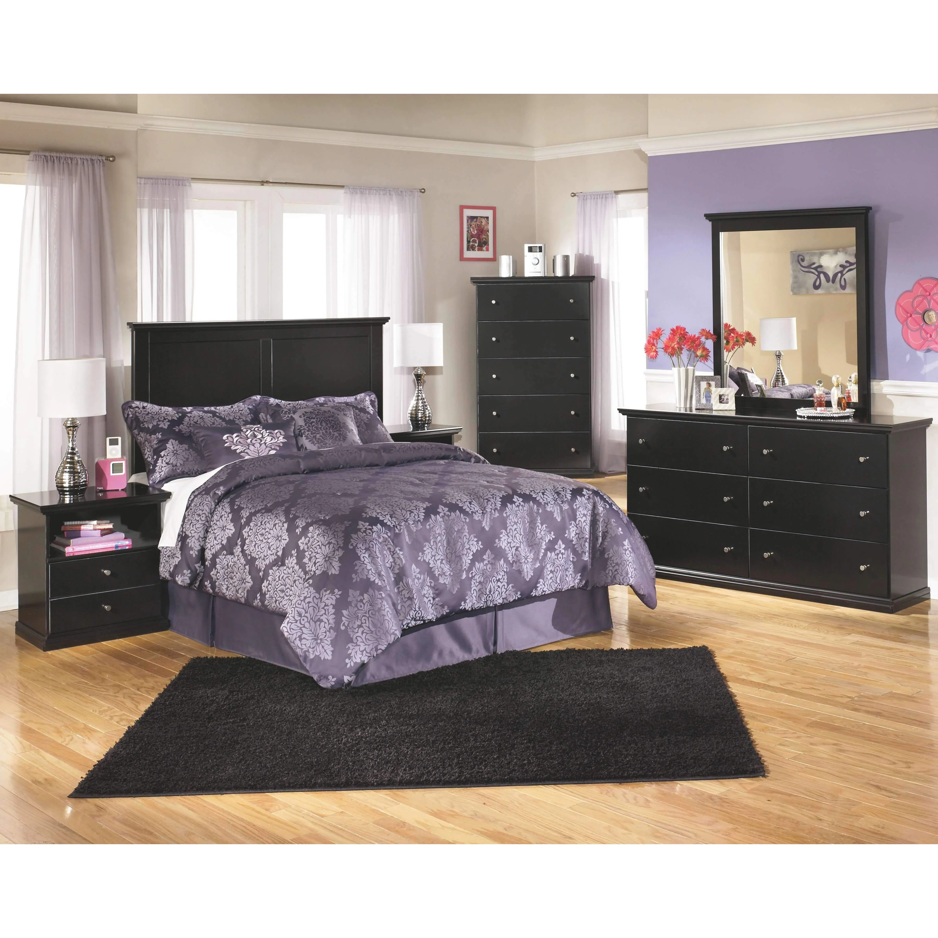 Maribel - Black - Five Drawer Chest - Image 7