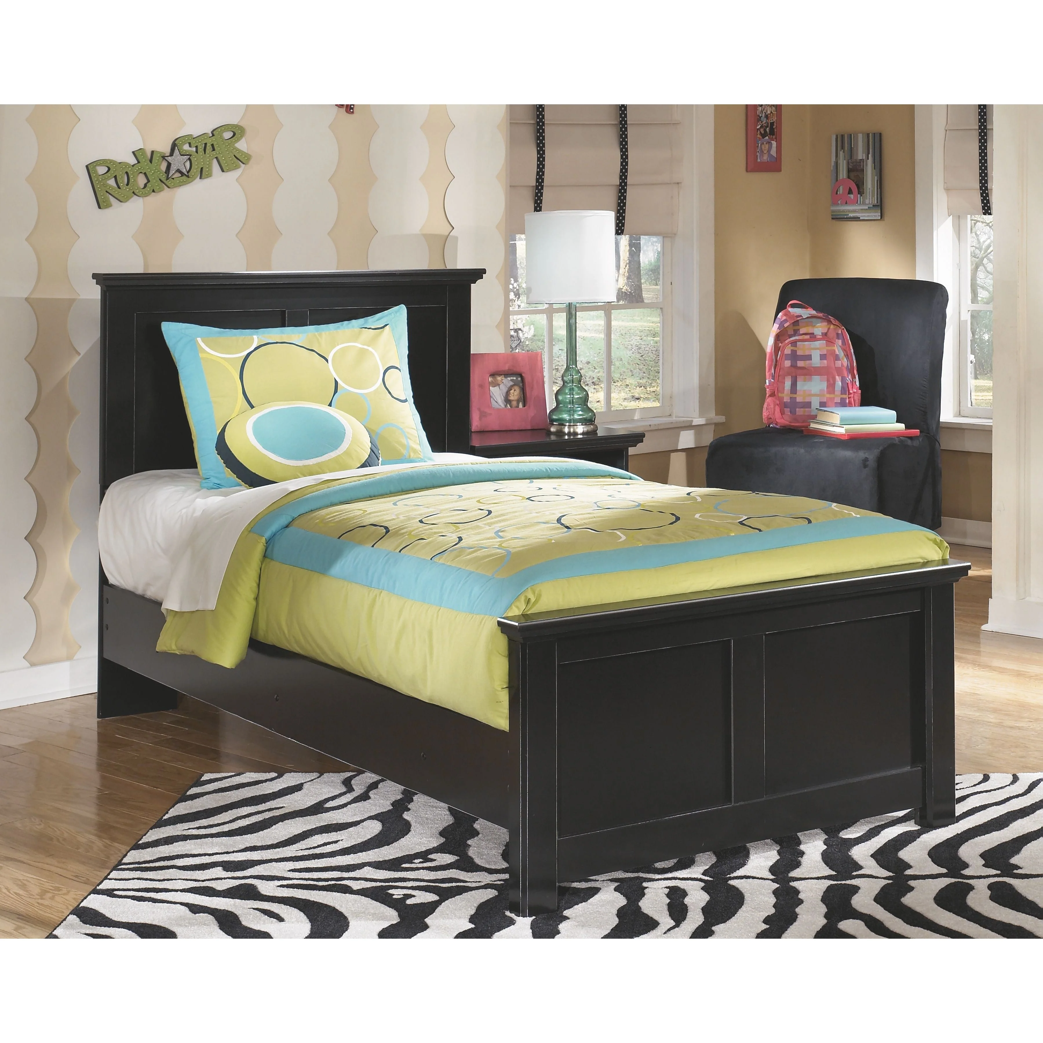 Maribel - Black - Twin Panel Rails