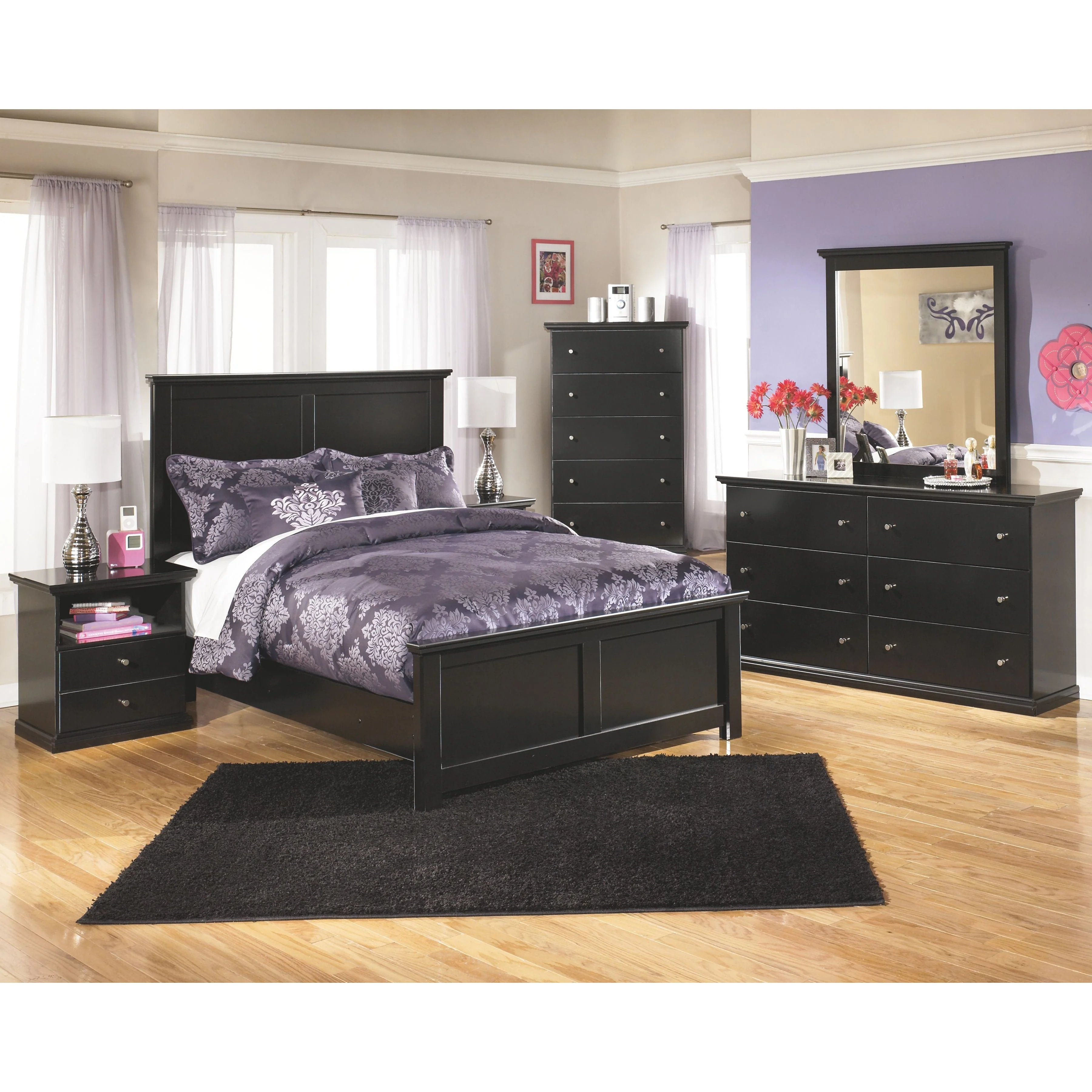 Maribel - Black - Twin Panel Rails - Image 2