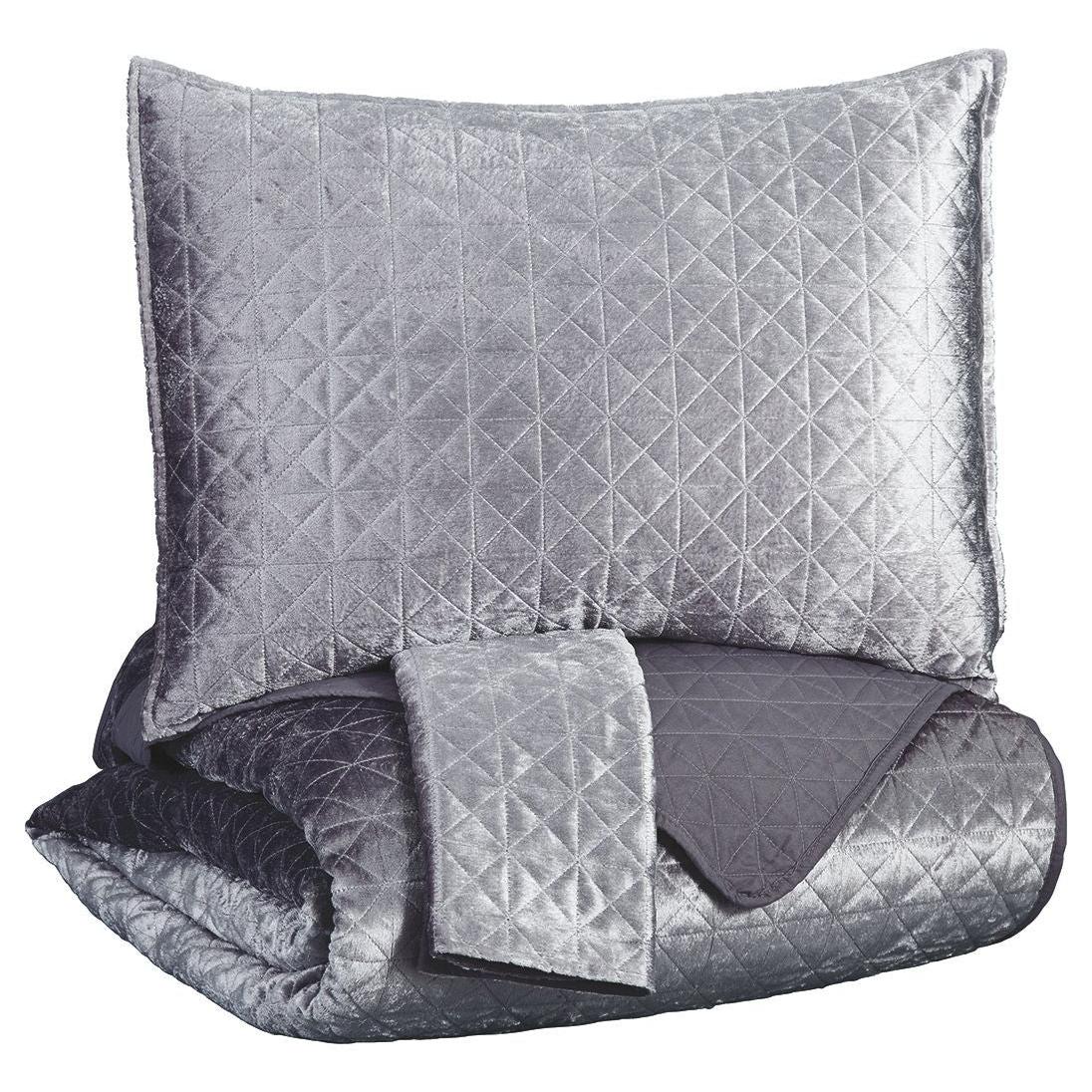Maryam - Gray - Queen Coverlet Set - Image 4