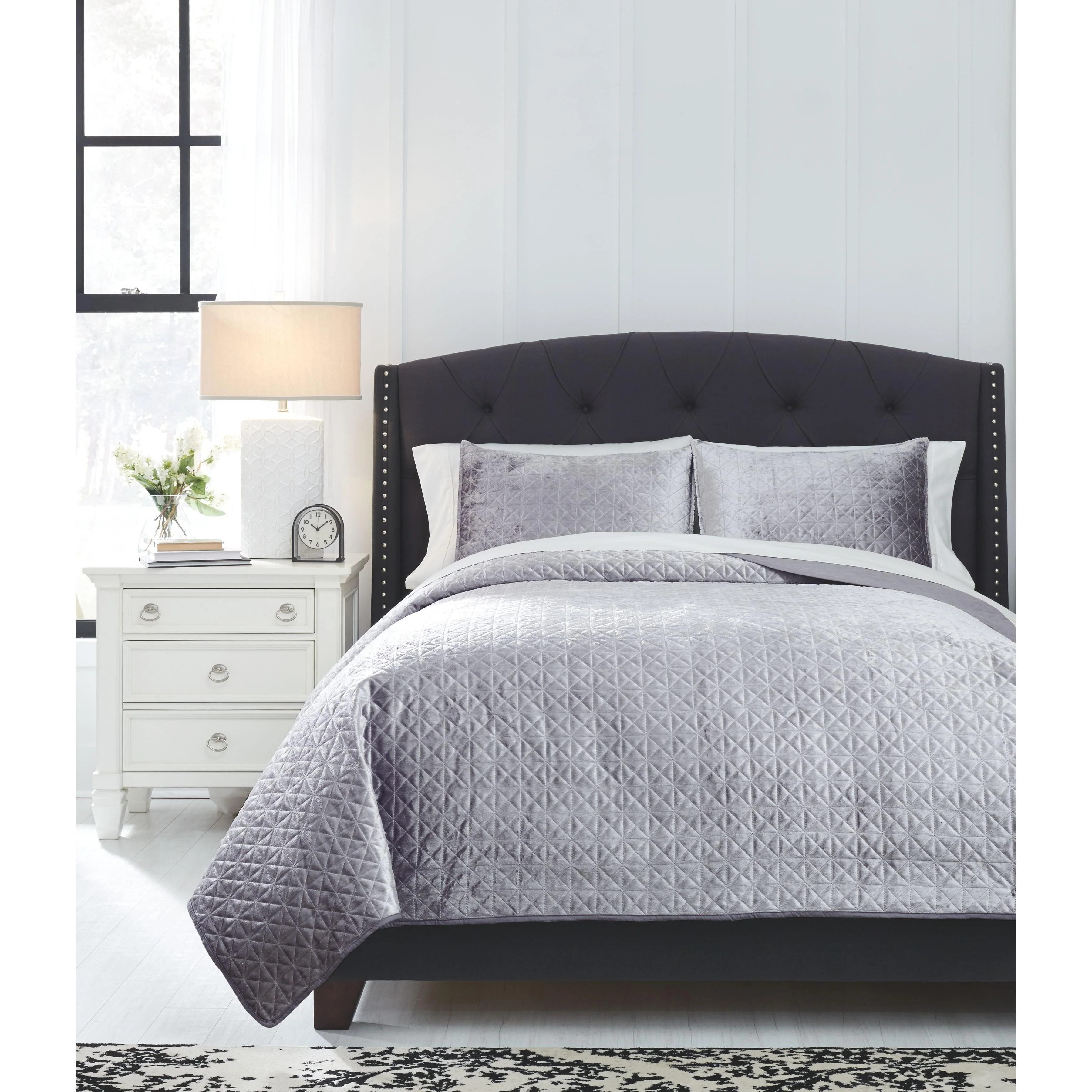 Maryam - Gray - Queen Coverlet Set - Image 5