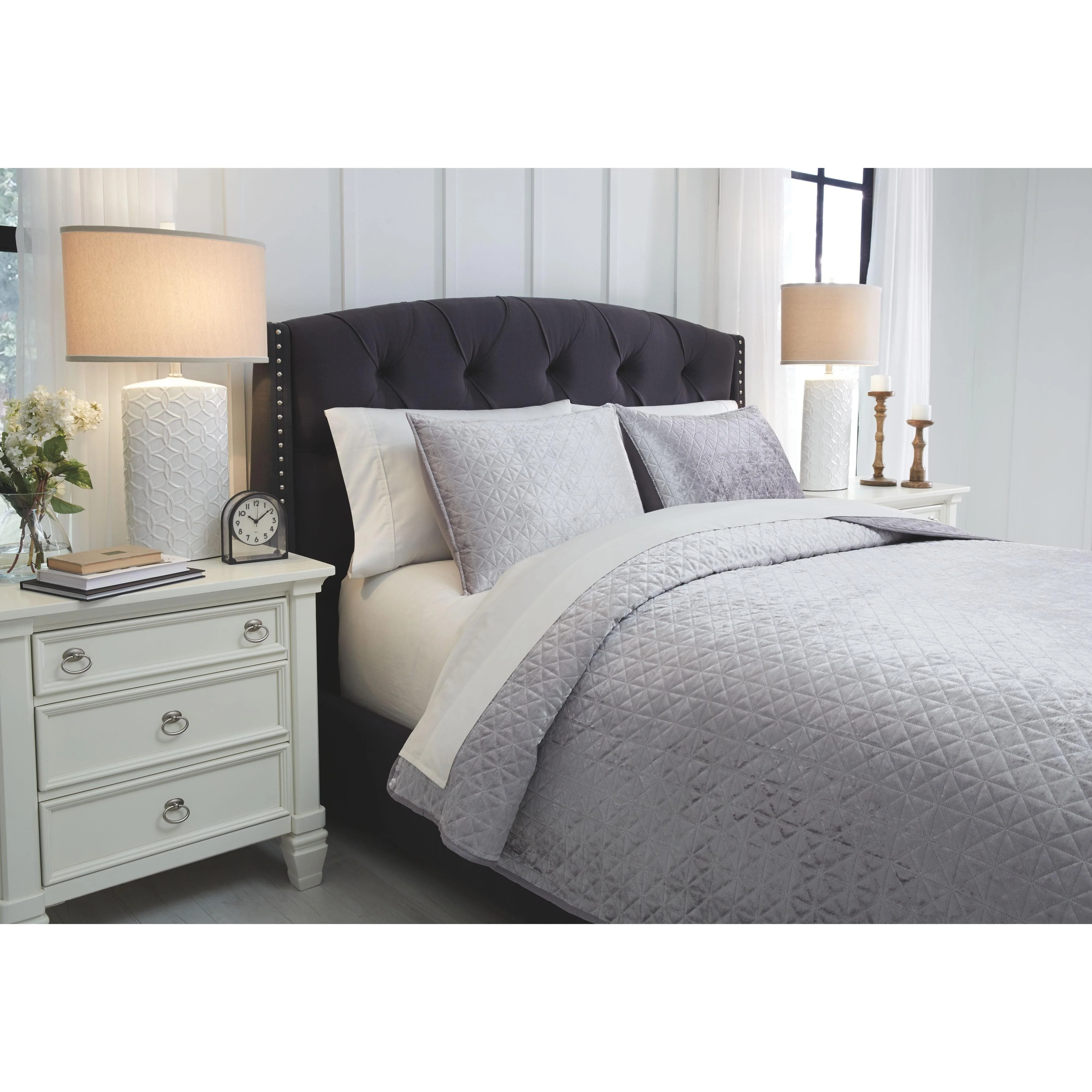 Maryam - Gray - Queen Coverlet Set - Image 6