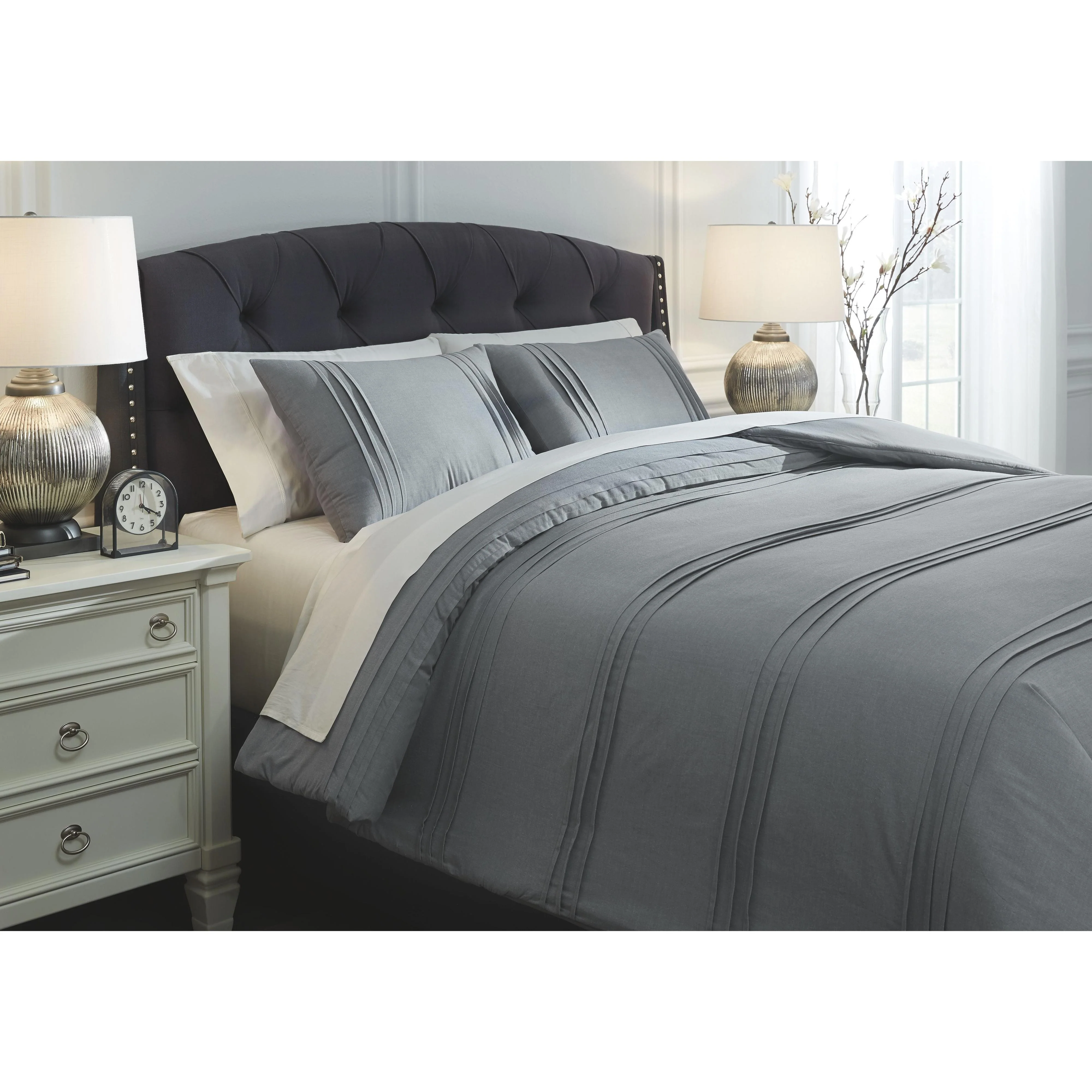 Mattias - Gray - Queen Comforter Set - Image 3
