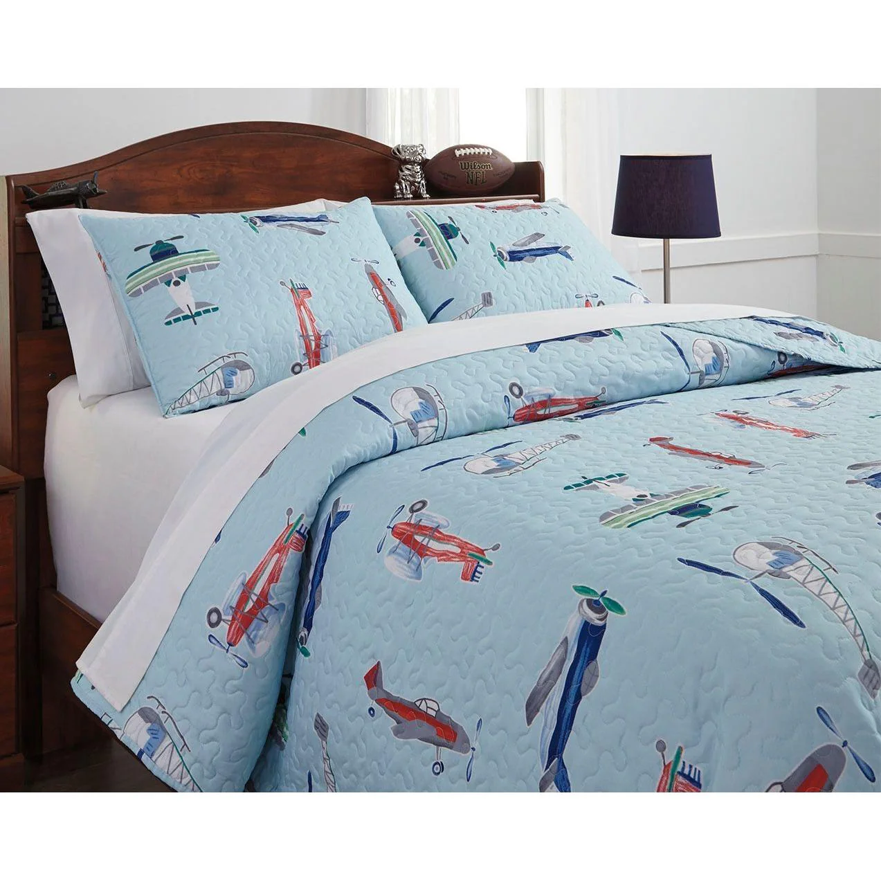 Mcallen - Blue - Full Quilt Set - Image 2