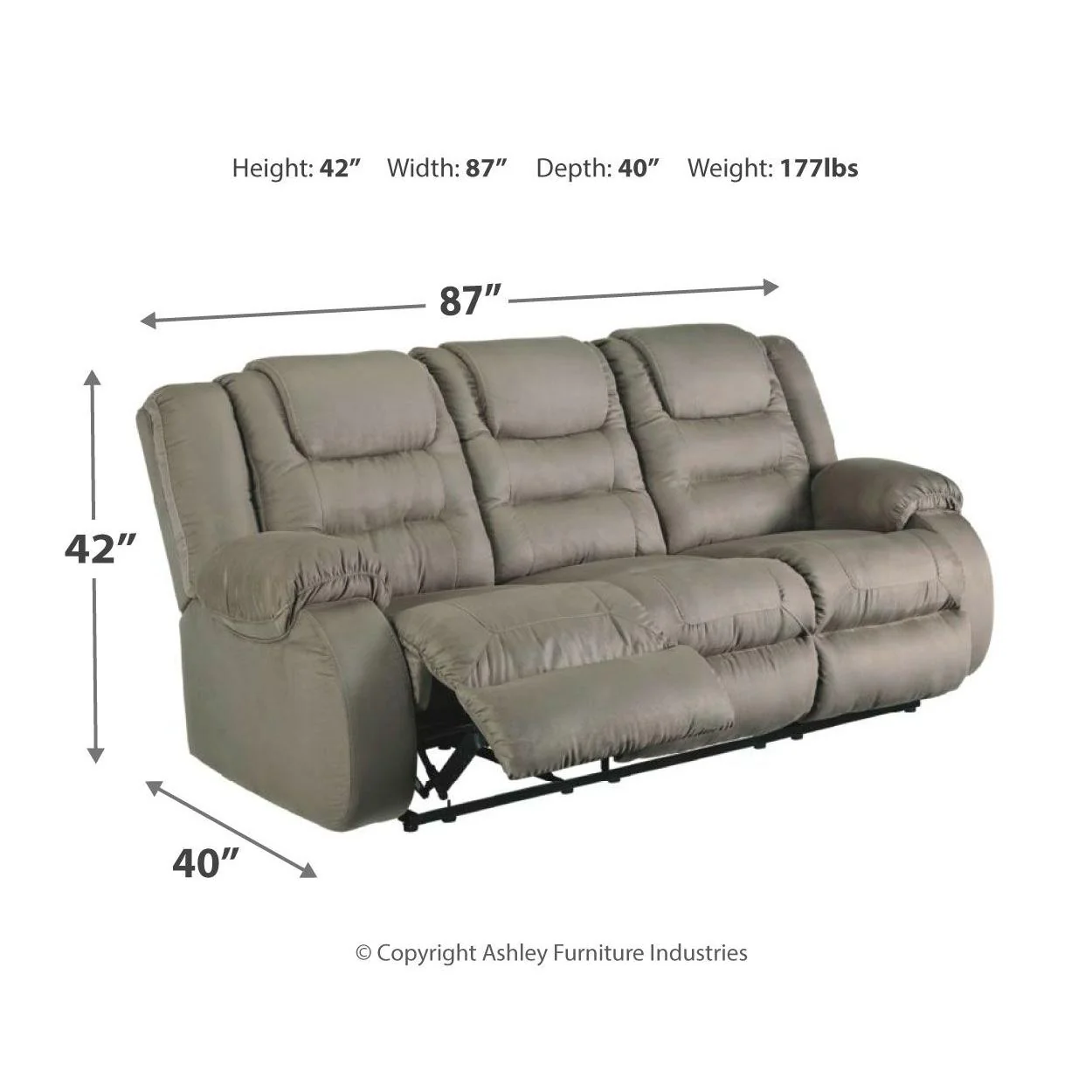 Mccade - Cobblestone - Reclining Sofa - Image 63