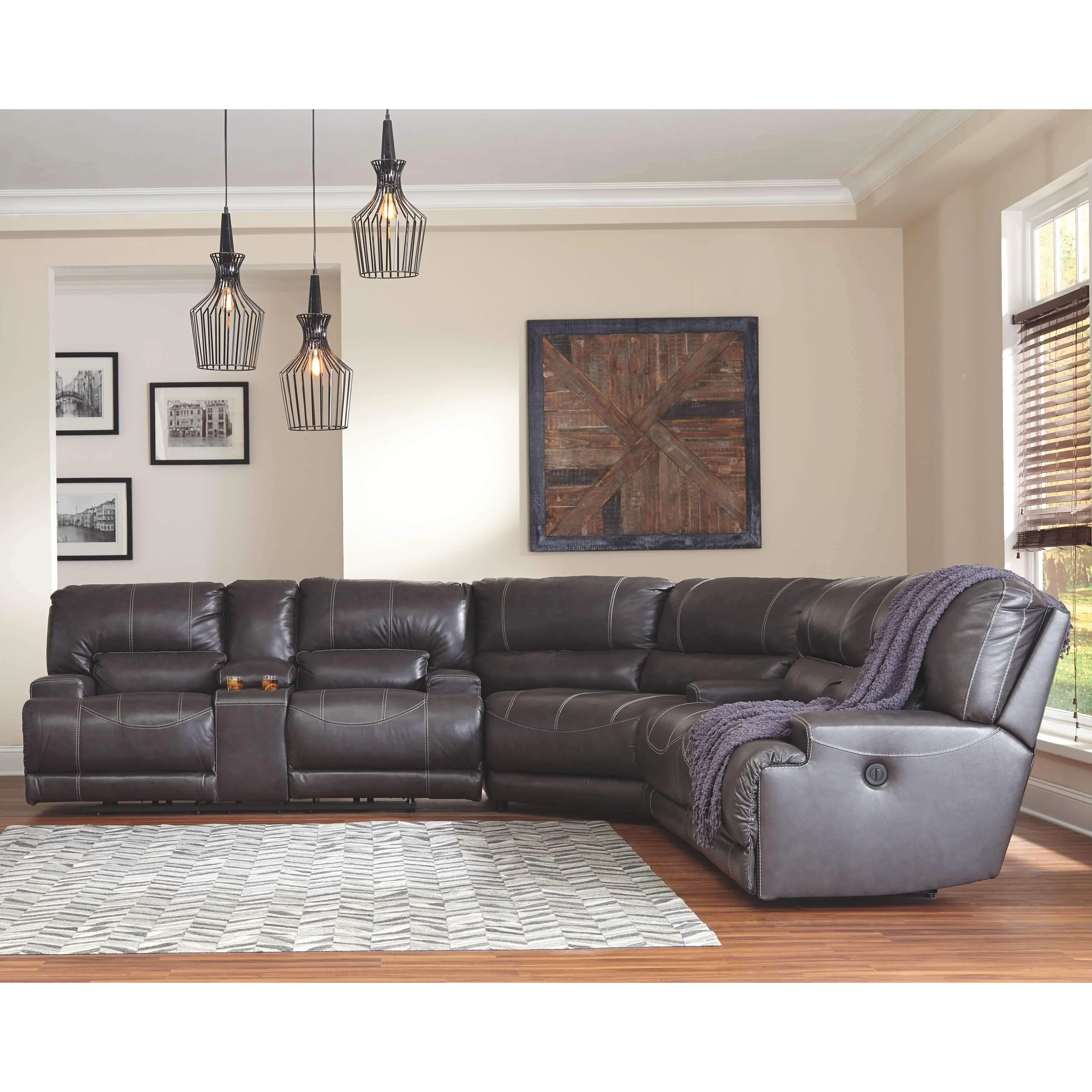 Mccaskill - Gray - Power Reclining 3 Pc Sectional