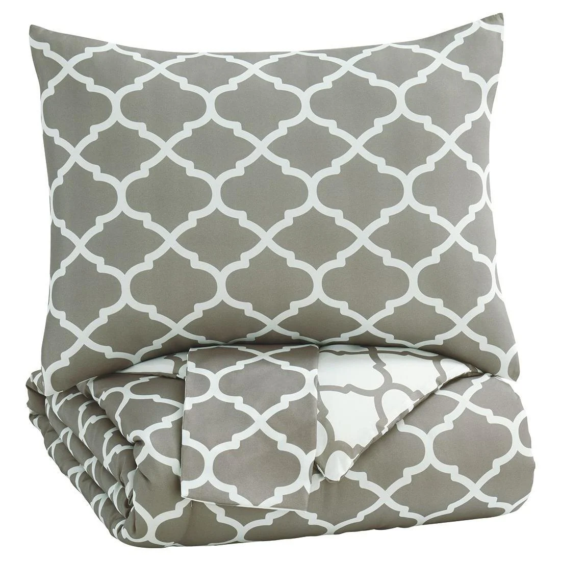 Media - Gray/white - Full Comforter Set
