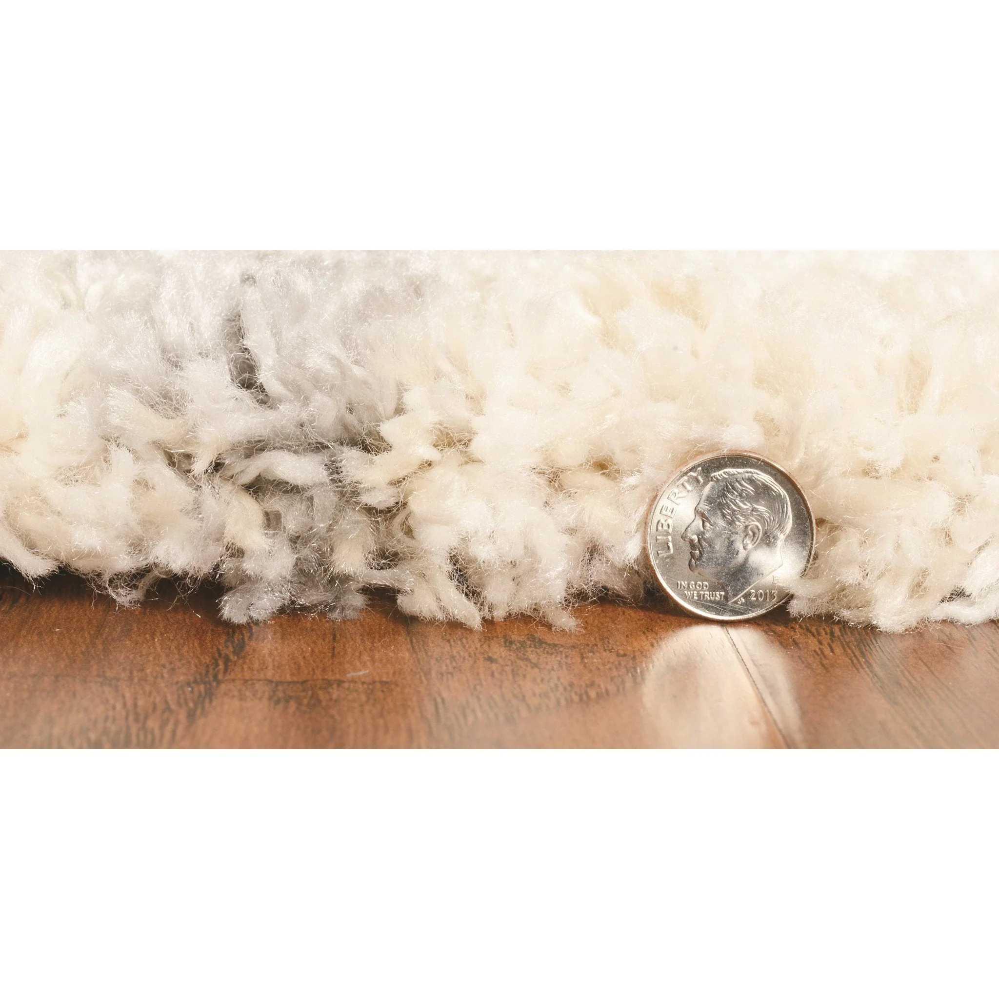 KAS Merino Ivory/Grey Southern 5'3"x7'7" Shag Rug - Image 4