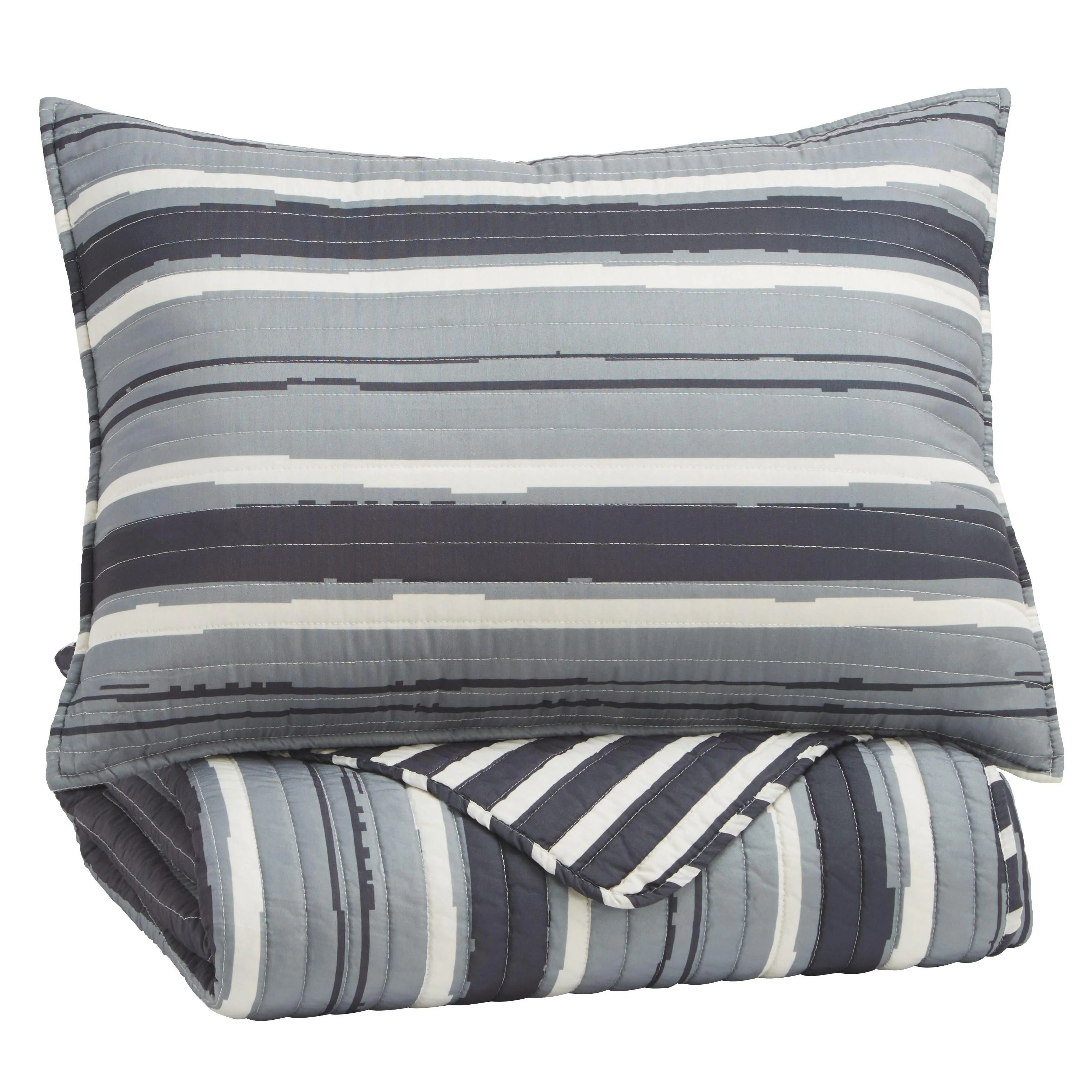 Merlin - Gray/cream - Twin Coverlet Set