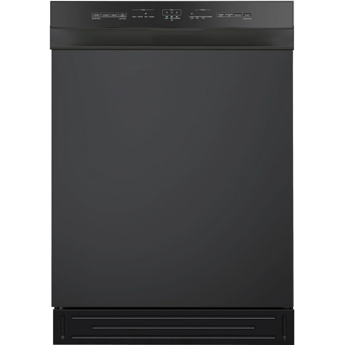 Midea 24" Front Control Dishwasher w/Stainless Steel Tub & Interior LED Light in Black