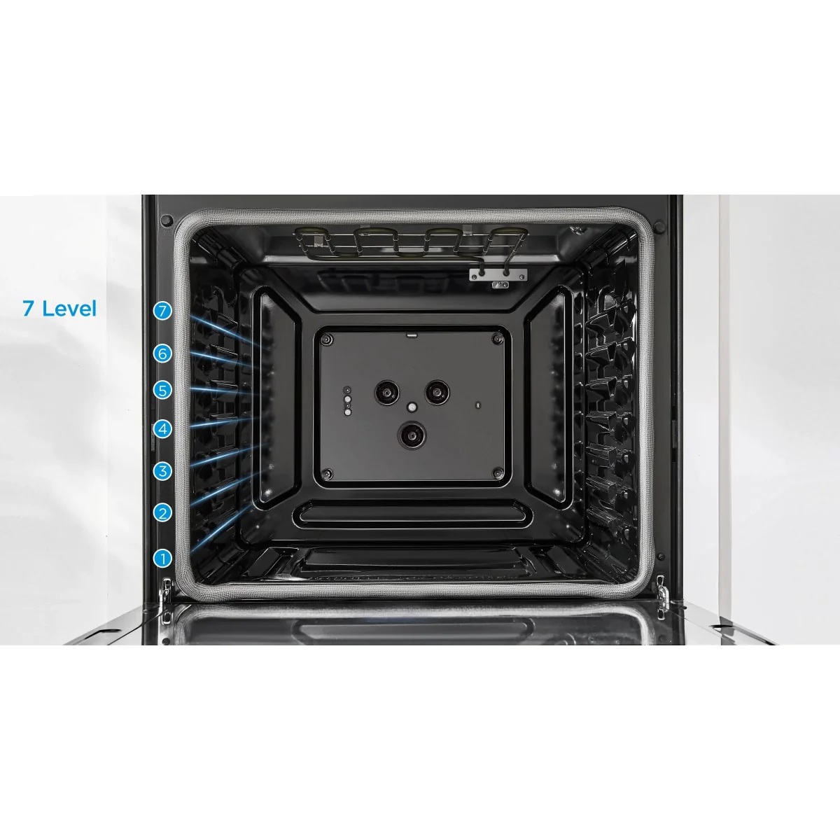 Midea 30-in Glass Top 4 burners 6.3-cu ft Freestanding Electric Range in Black - Image 4