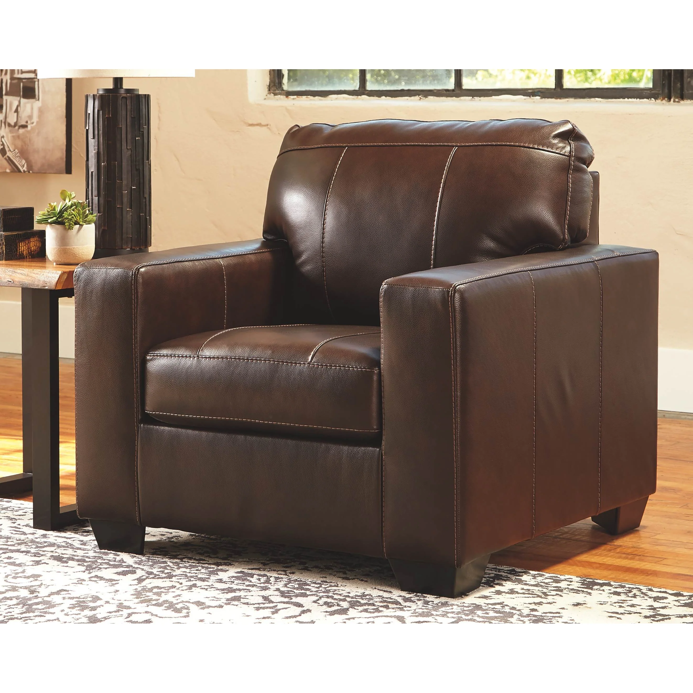 Morelos - Chocolate - 2 Pc. - Chair With Ottoman - Image 3