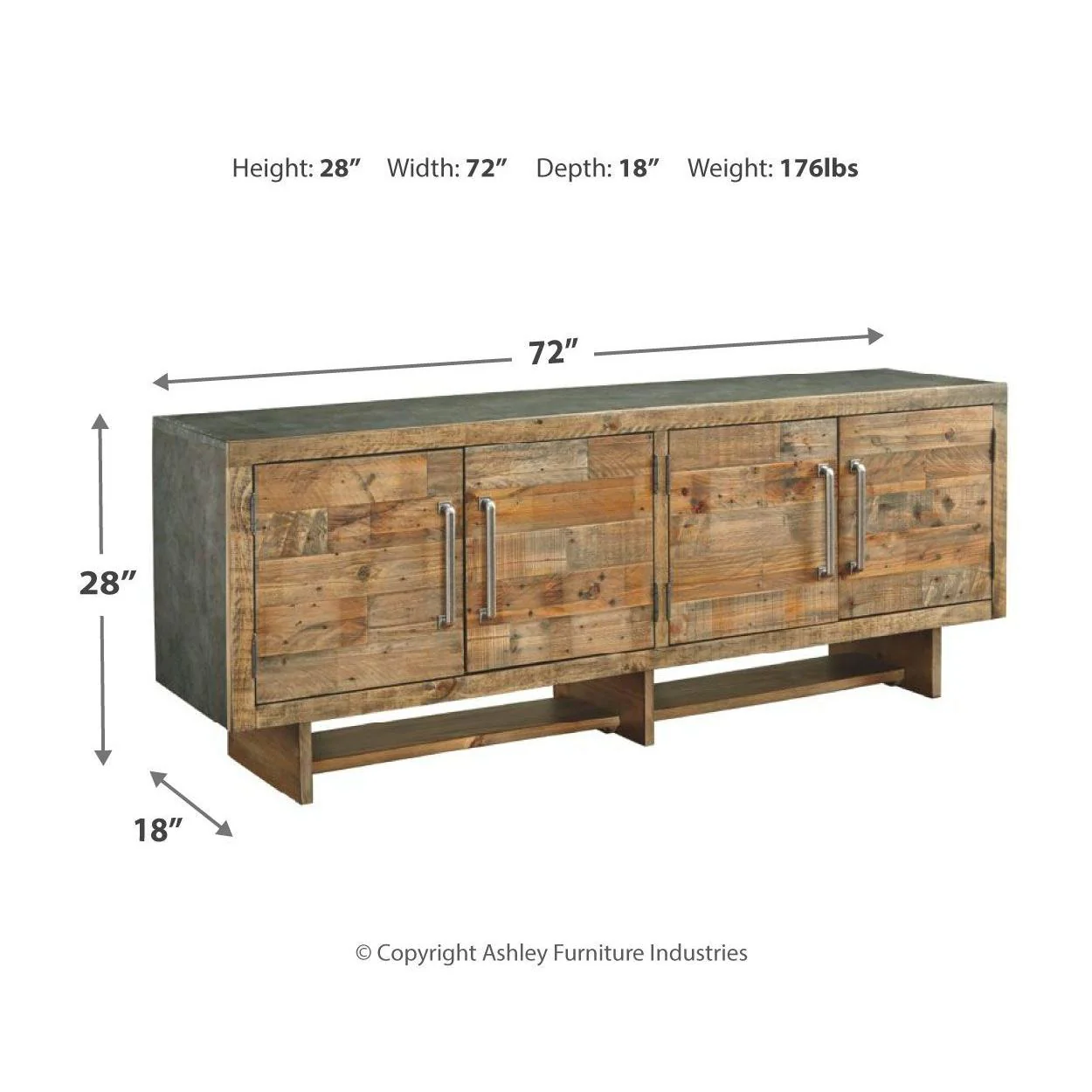 Mozanburg - Rustic Brown - Extra Large Tv Stand - Image 4