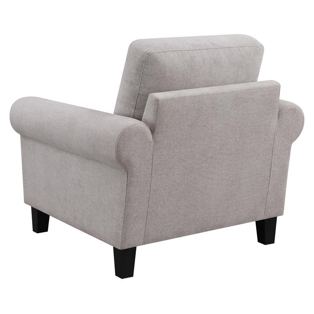 Nadine - Upholstered Round Arm Chair - Beige - Image 3