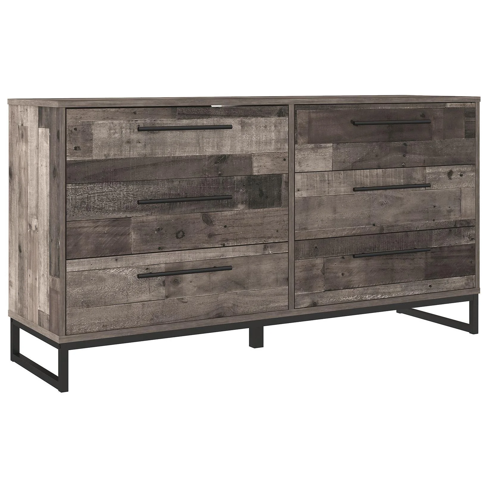Ashley Neilsville Six Drawer Dresser in Black/Gray