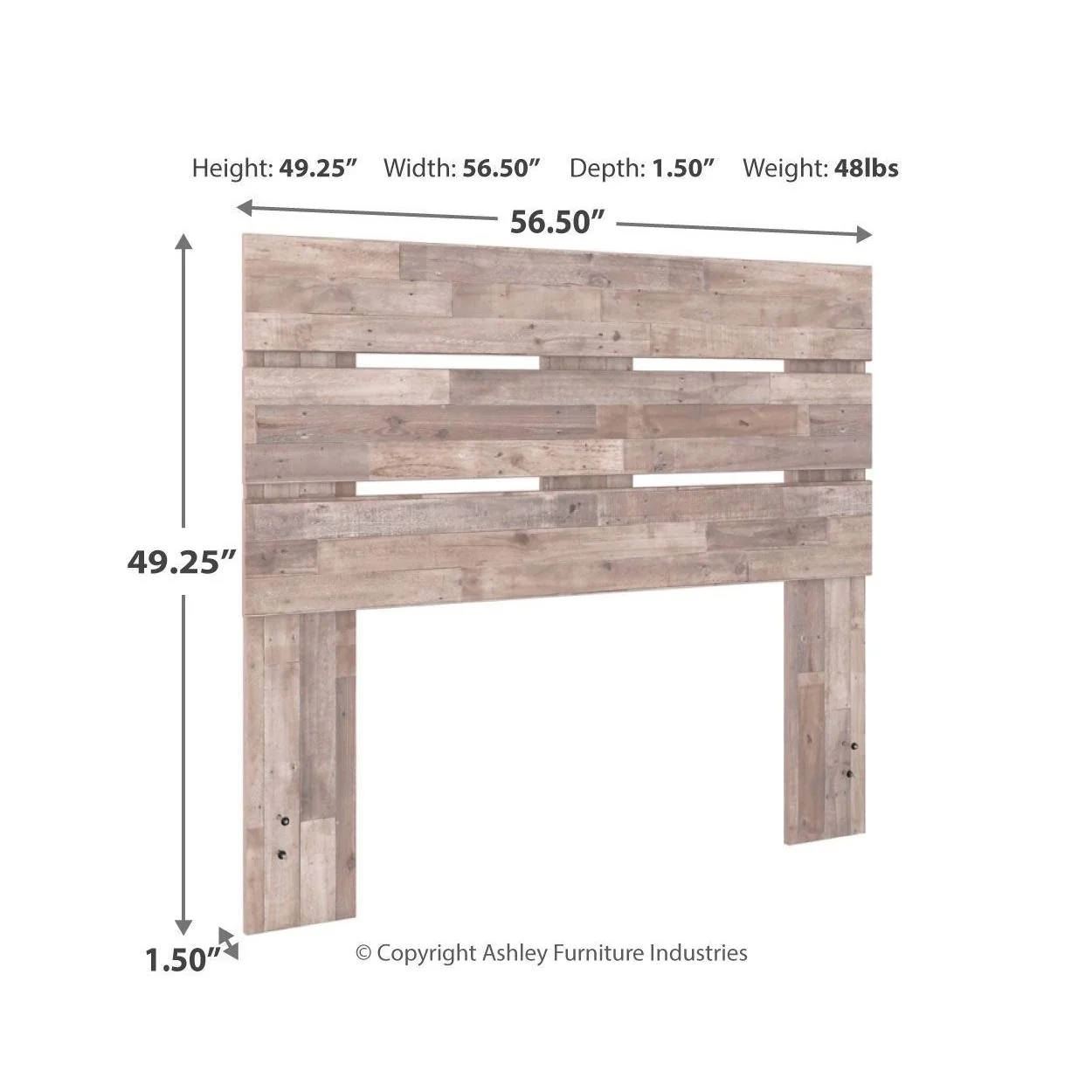 Neilsville - Whitewash - Full Panel Headboard - Image 4