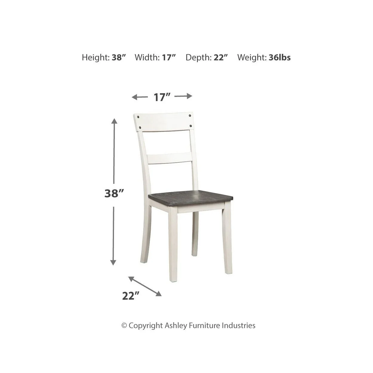 Nelling - White / Brown / Beige - Dining Room Side Chair (2/cn) - Image 9