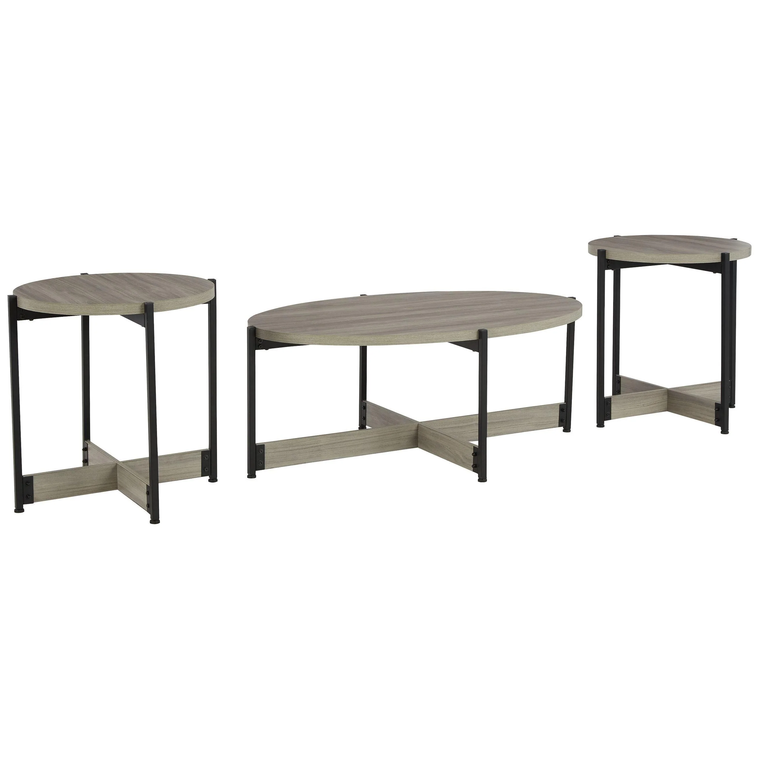 Nevilyn - Gray/black - Occasional Table Set (3/cn)